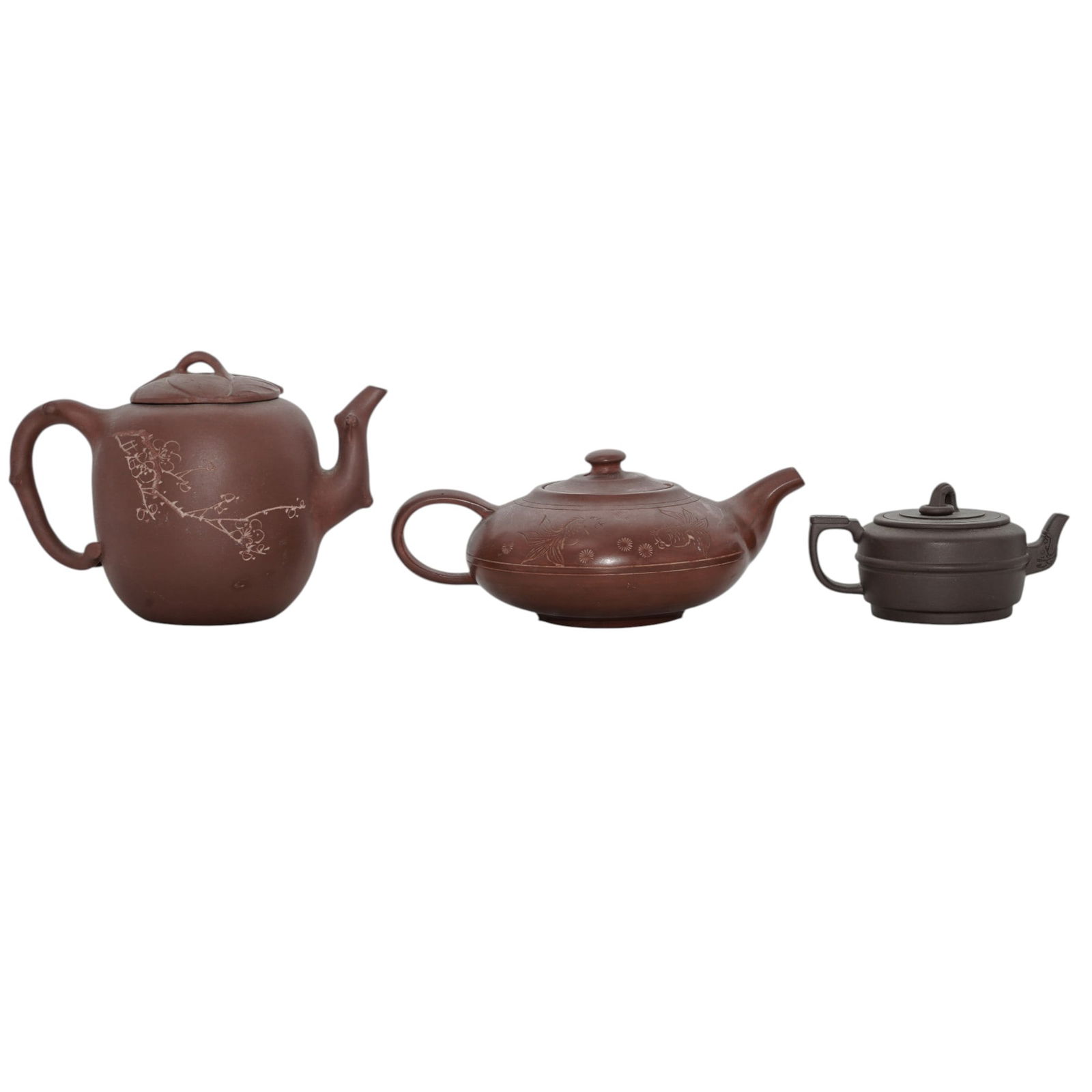 (3 Pc) Japanese Signed Clay Teapots (1 of 15)