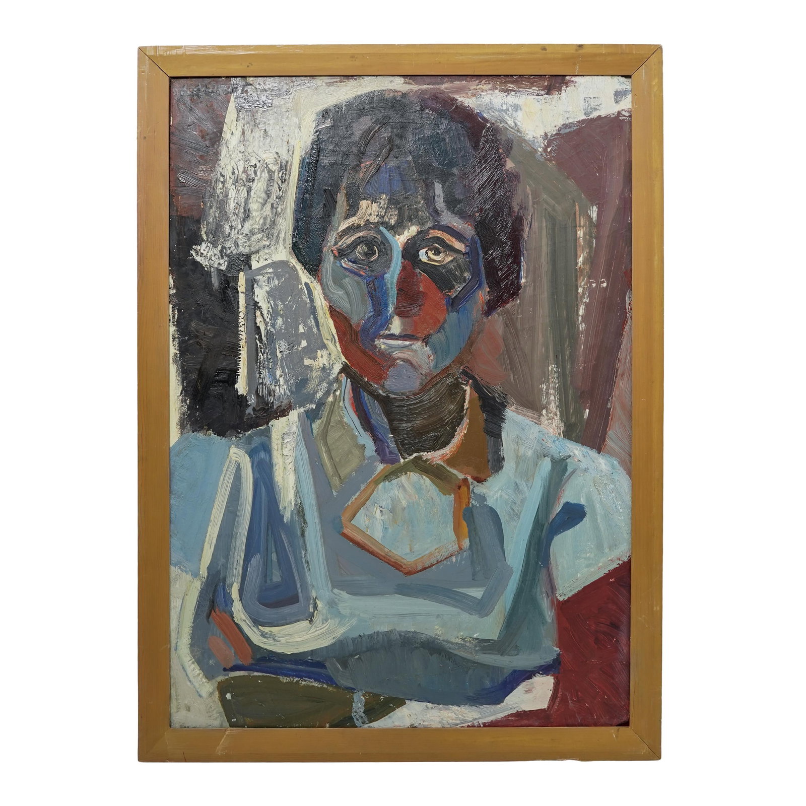 Irene Awret (German, 1921-2014) Oil Painting: Irene Awret (German, 1921-2014) Oil PaintingMid-Late 20th century, IsraeliOil on board expressionist portrait of a woman by Irene Awret, a German artist, author, and Holocaust survivor. It is signed "