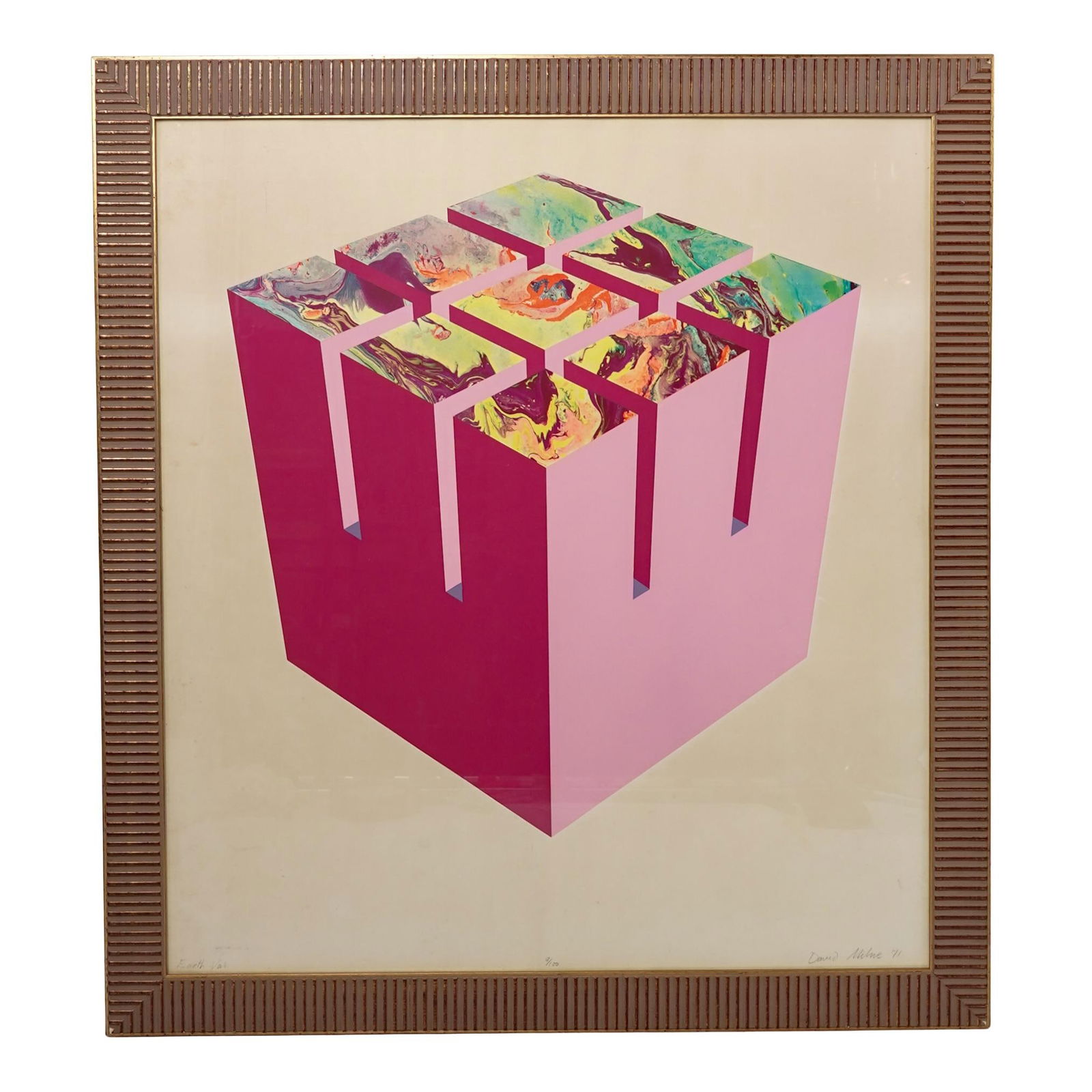 David Milne (Canadian, 1882-1953) Op Art Serigraph: David Milne (Canadian, 1882-1953) Op Art Serigraph1971, CanadianDavid Milne serigraph, pencil signed,Numbered 9/100 and dated 1971.Note that while David Milne passed way in 1953, this piece is likely