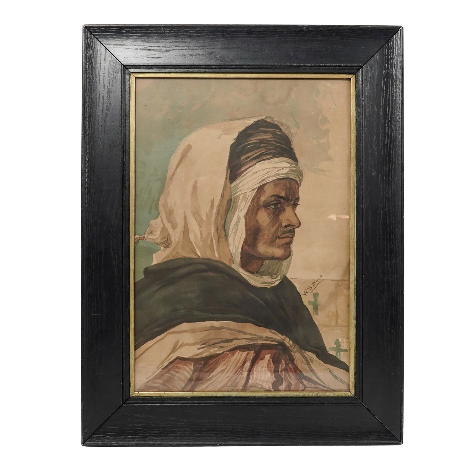 Walter Satterlee (American, 1844-1908) "Sudan Prince" Watercolor on Paper (1 of 4)