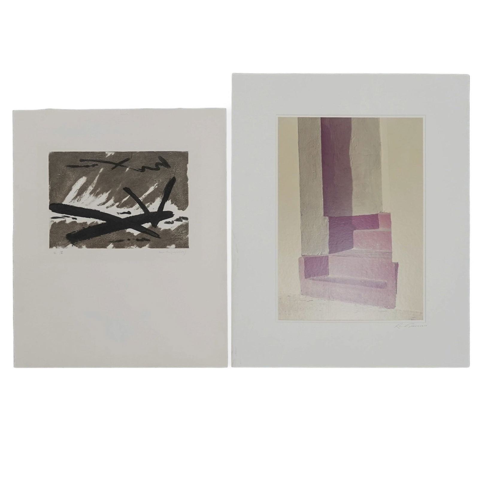 (2 pcs) R.J. Reynolds Collection Signed Watercolor Paintings: (2 pcs) R.J. Reynolds Collection Signed Watercolor Paintings20th century, AmericanA set of two artworks from the R.J Reynolds Collection sold from the corporate offices in conjunction with the N.C. Ar