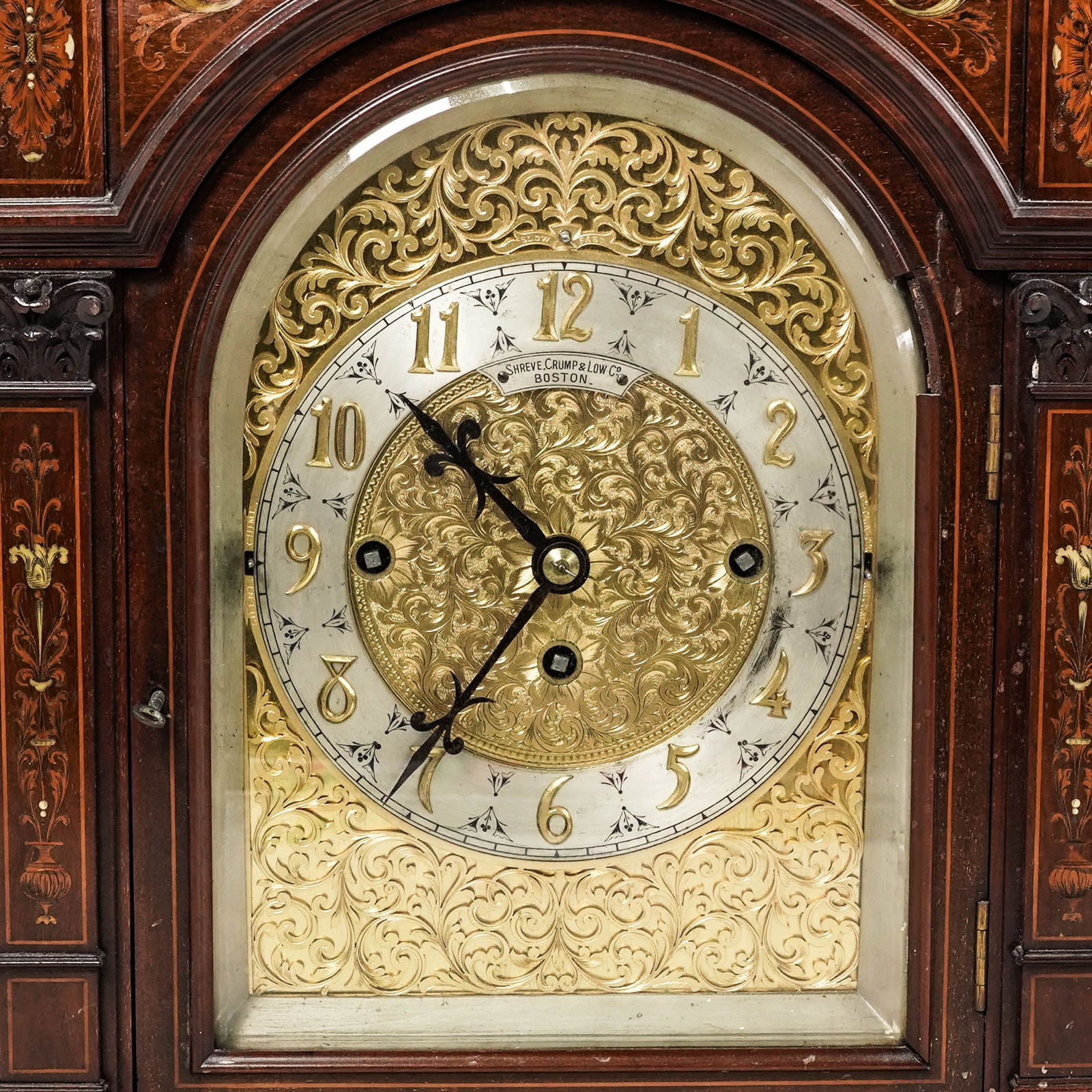 Antique Shreve Crump & Low Co. Wooden Bracket Clock - 2