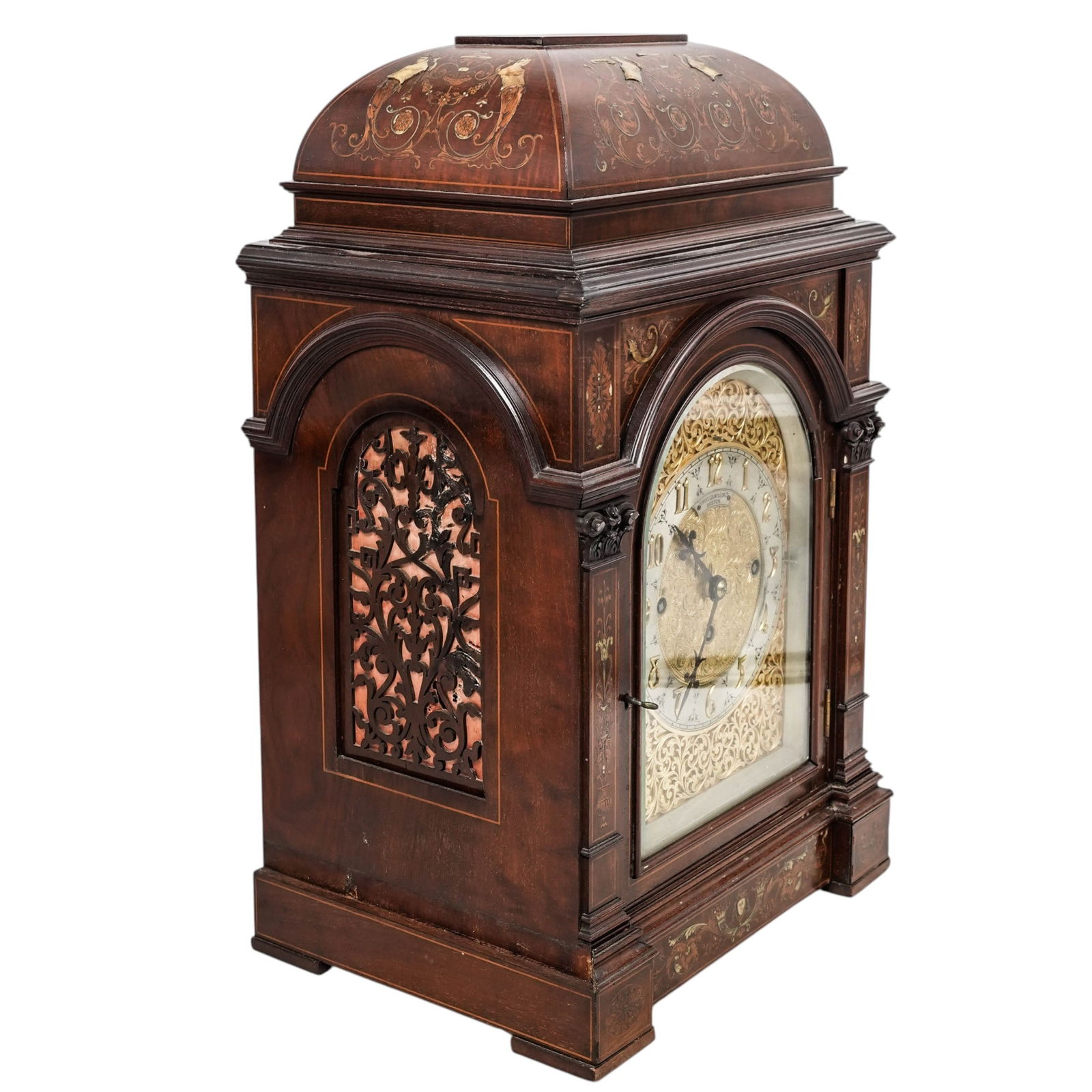 Antique Shreve Crump & Low Co. Wooden Bracket Clock - 7