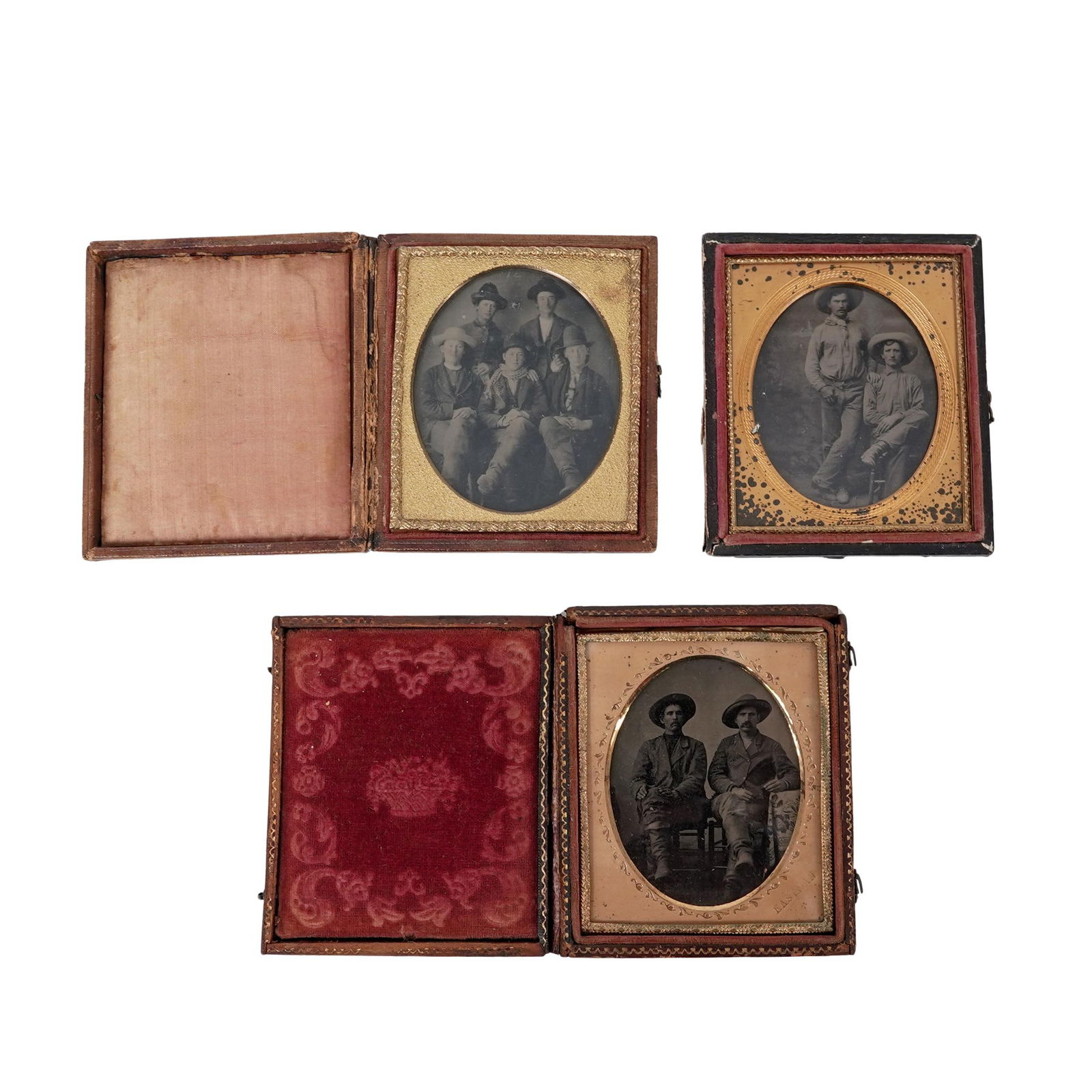 Daguerreotypes, Ambrotypes, Tintypes American Cowboy Photographs: Daguerreotypes, Ambrotypes, Tintypes American Cowboy Photographs19th century, USAThey are early photographic process where images were produced on metal or glass plates.The photographs housed decorati