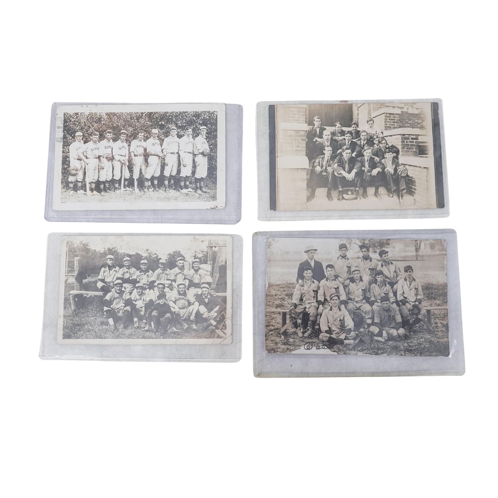 (4pc) Antique 1908–1922 RPPC Baseball Photo Collection: (4pc) Antique 1908–1922 RPPC Baseball Photo Collection Early 20th Cent., American This collection of early 20th-century baseball team photographs captures rare and significant moments from the