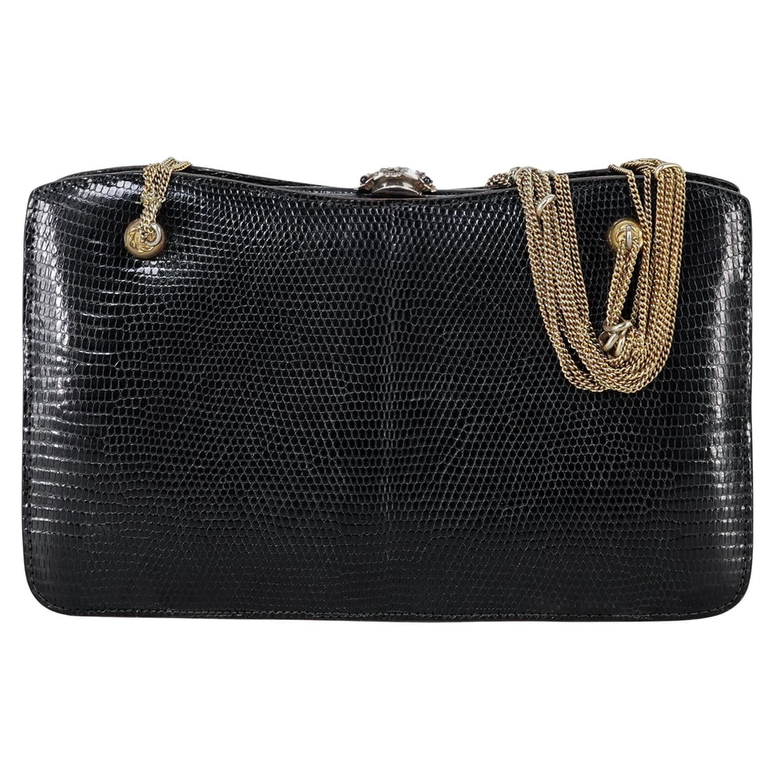 Vintage Black Lizard Skin Handbag (1 of 3)