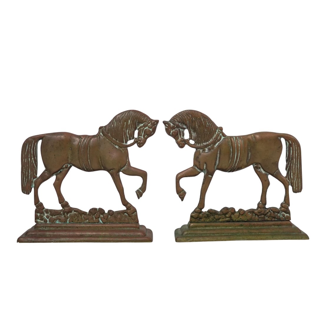 Pair of Antique English Brass Horse Doorstops (1 of 4)