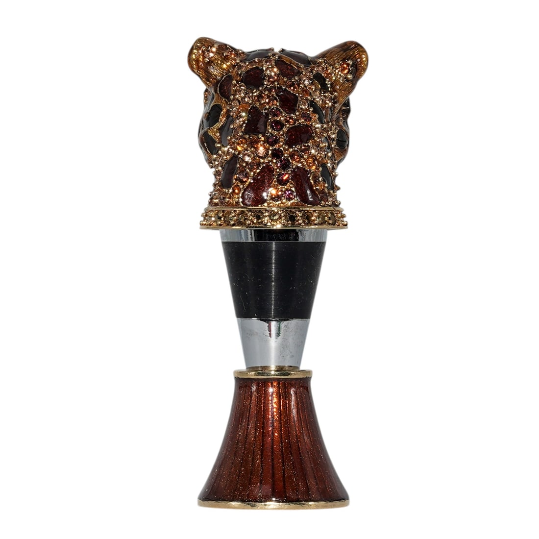 Jay Strongwater Enameled Leopard Stopper - 3