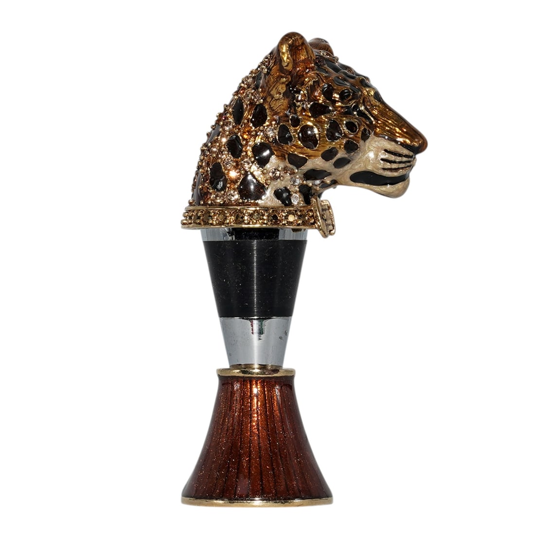 Jay Strongwater Enameled Leopard Stopper - 4