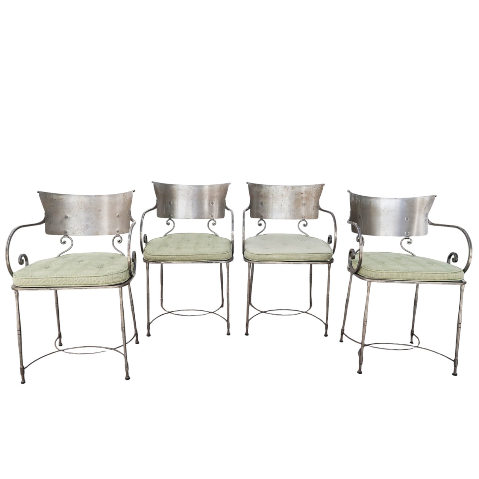 (4 pcs) Hollywood Regency Steel Chairs (1 of 6)