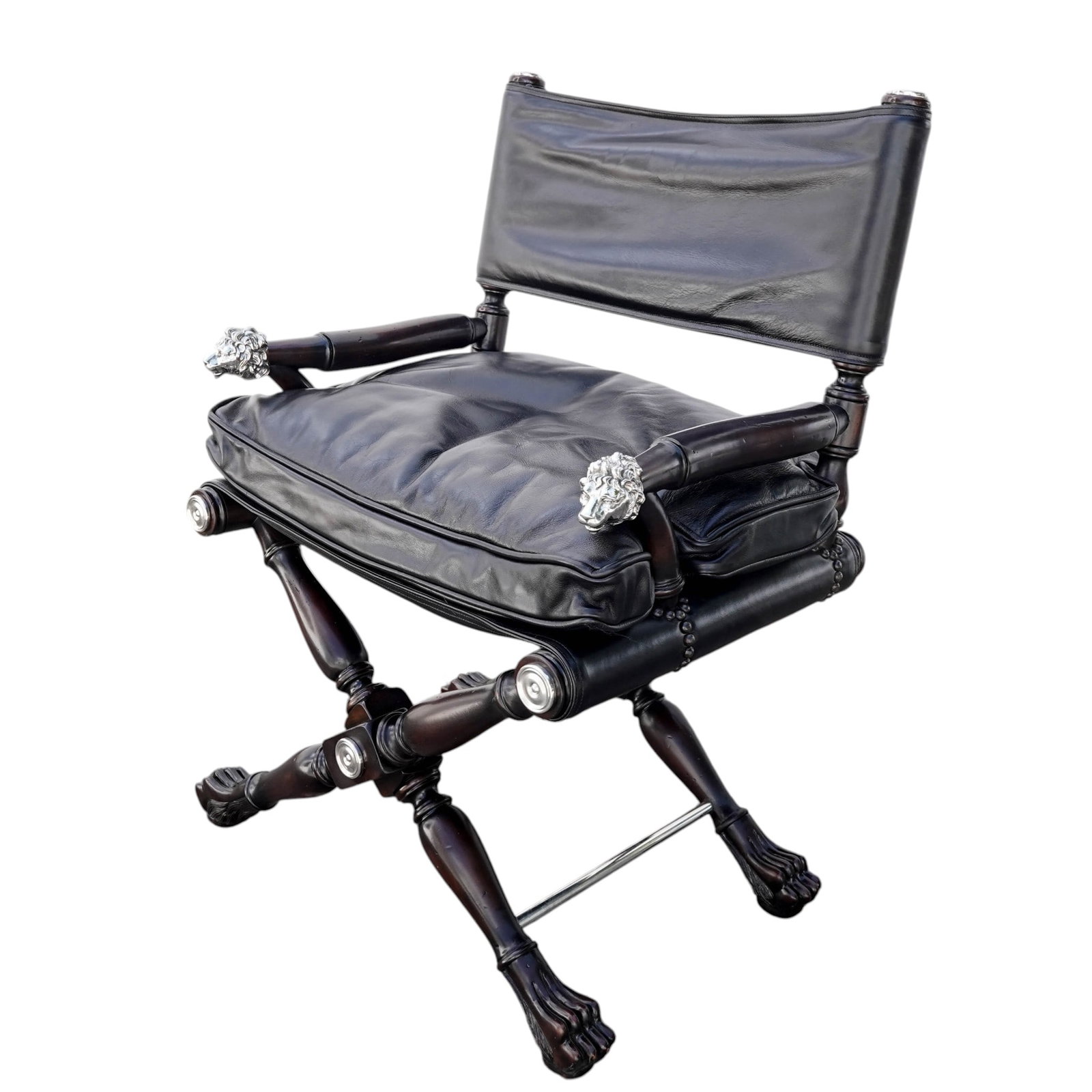 Theodore Alexander Leather "Tetes de Lion" Chair (1 of 7)