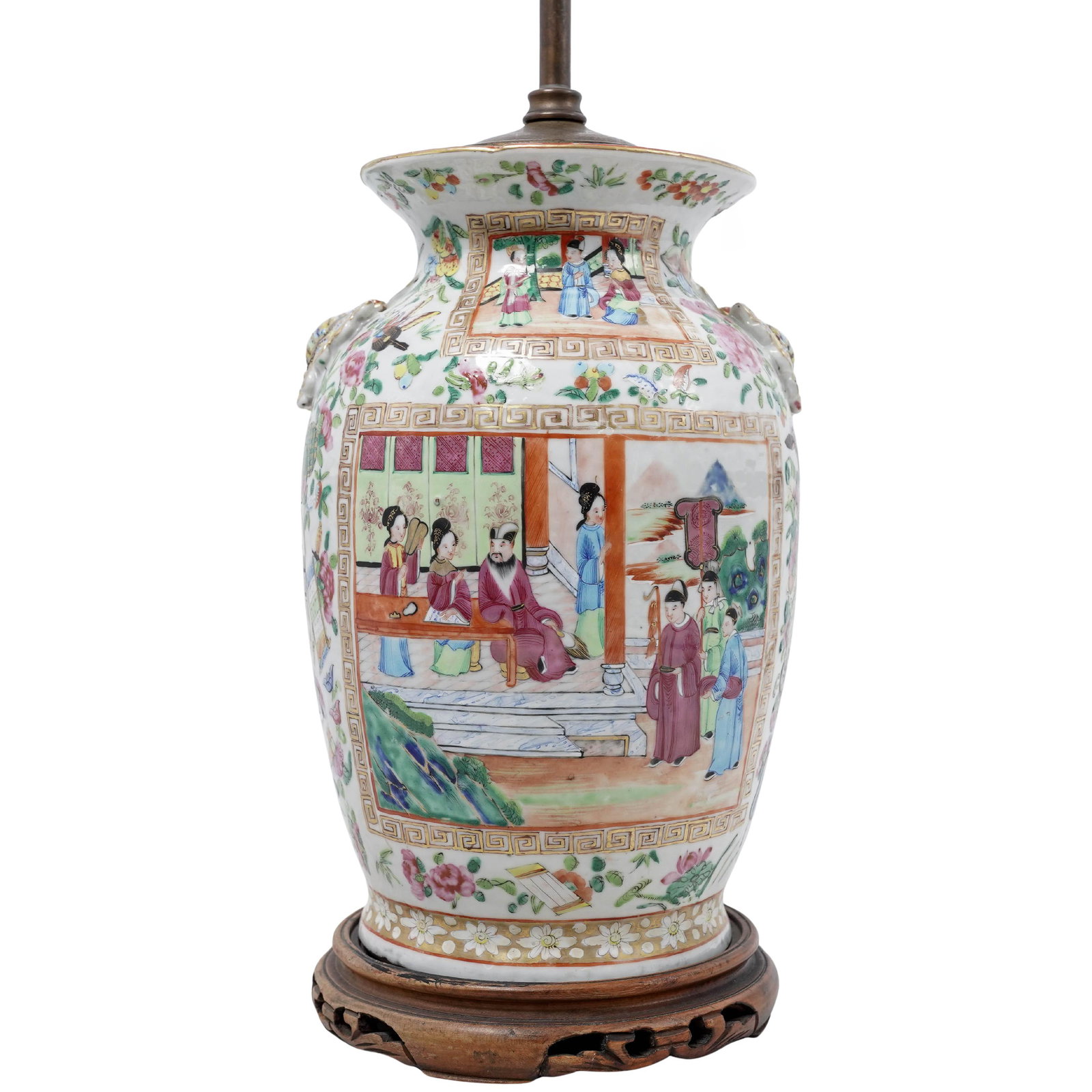 Chinese Famille Rose Porcelain Table Lamp (1 of 6)