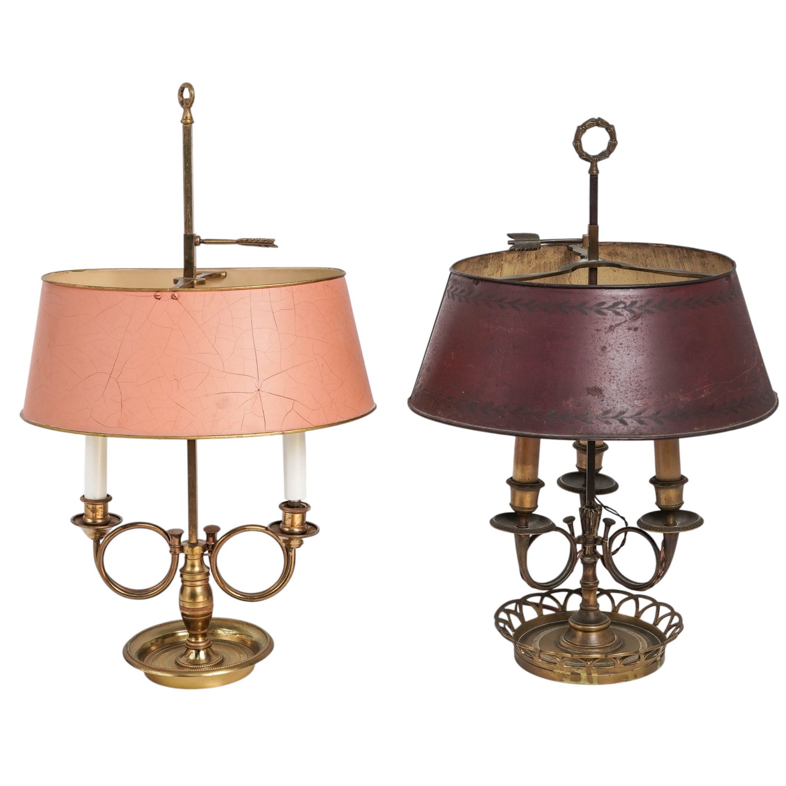 Antique French Brass Bouillotte Lamps (1 of 19)