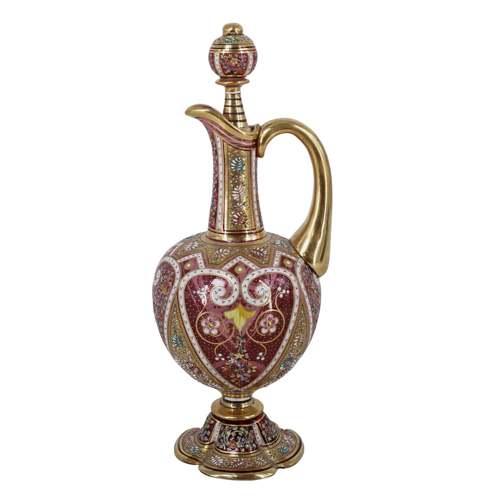 19th Century Glass & 'Persianate' Enamel Ewer (1 of 5)