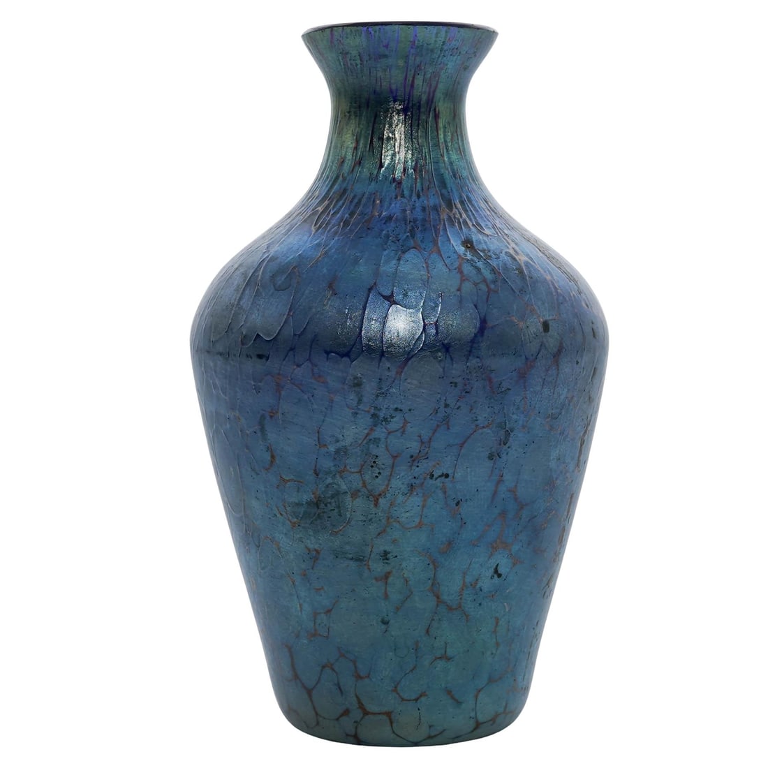 Antique Iridescent Cobalt Blue Art Glass Bud Vase (1 of 5)