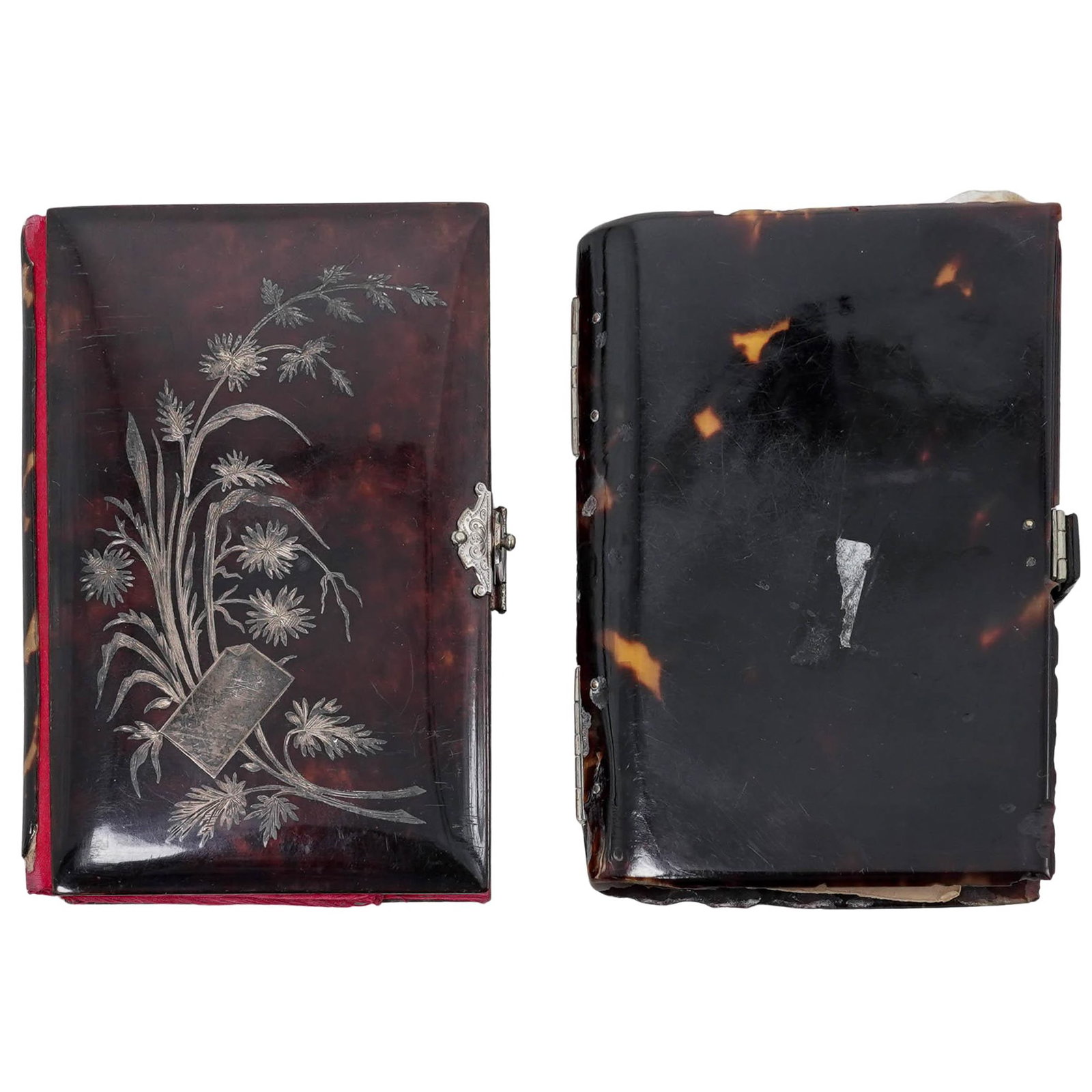 (2pc) Victorian Tortoise Hued & Silver Dance Cards (1 of 7)