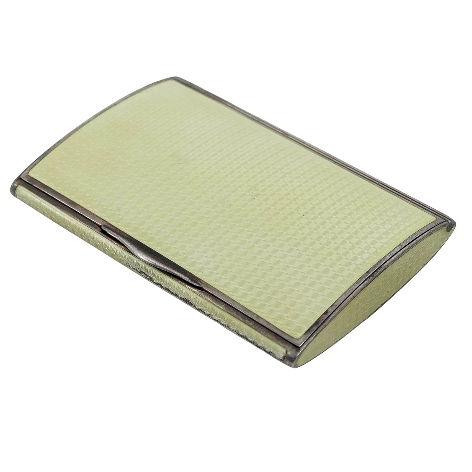 Art Deco German 935 Silver & Guilloche Enamel Cigarette Case (1 of 6)