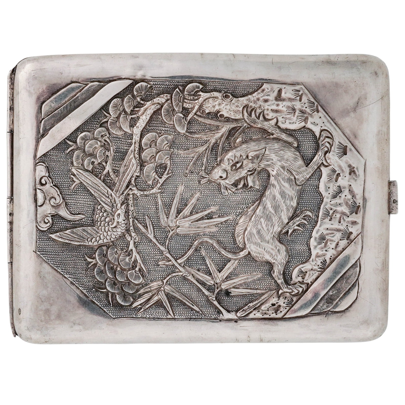 Chinese Export Silver Dragon Cigarette Case (1 of 5)