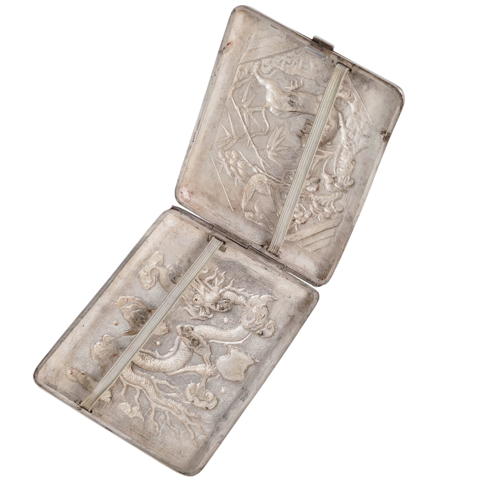 Chinese Export Silver Dragon Cigarette Case - 3