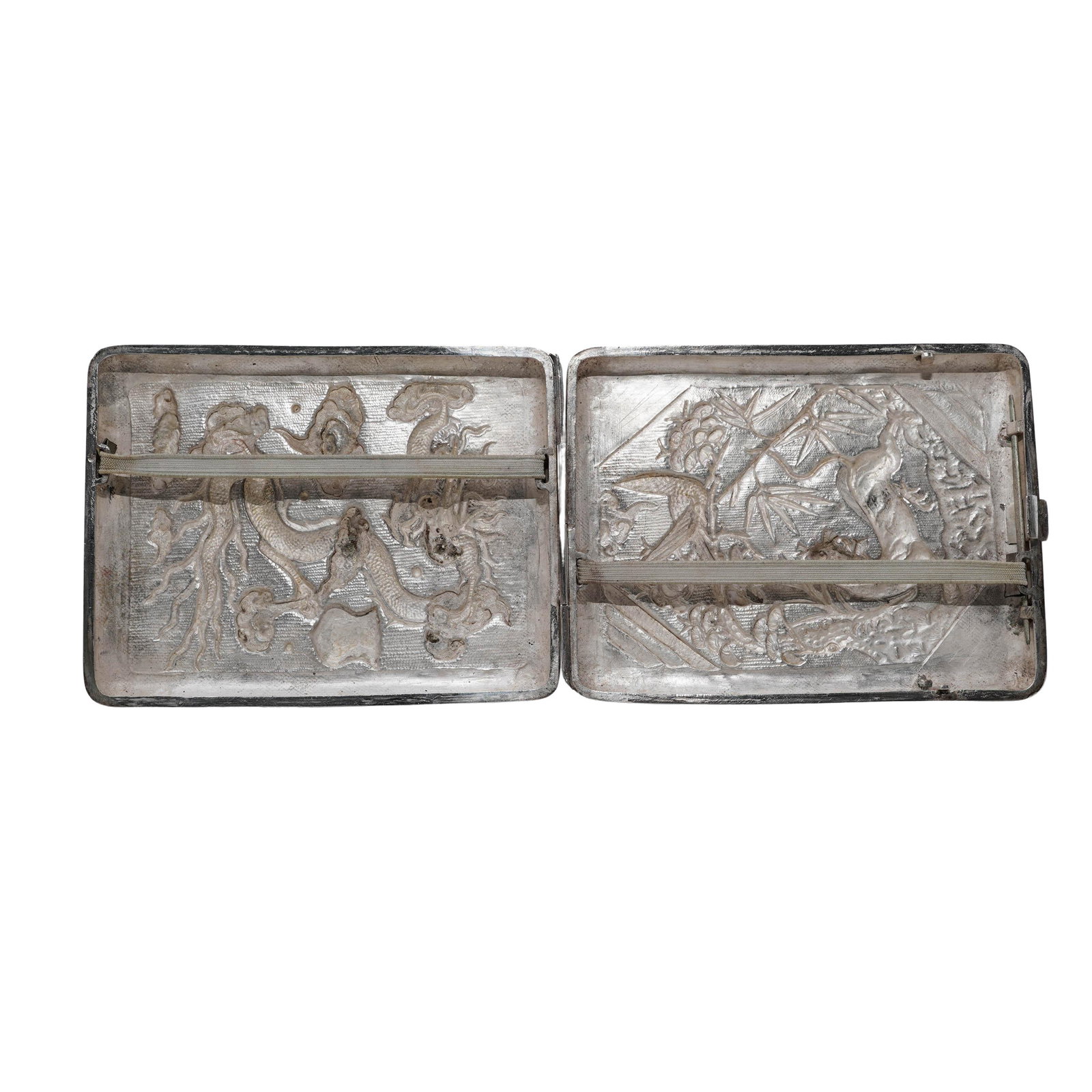 Chinese Export Silver Dragon Cigarette Case - 5