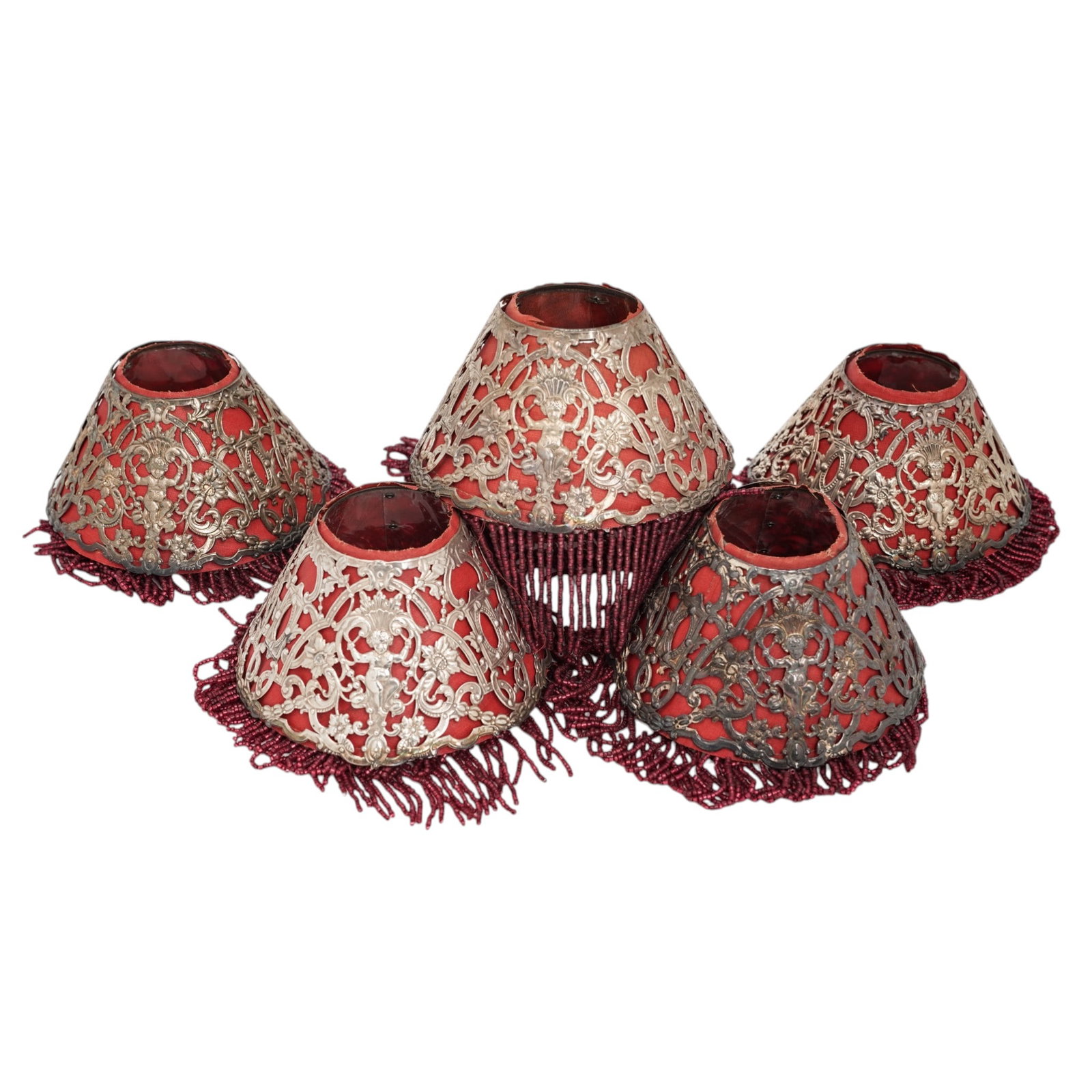 (6 Pc) Antique Gorham Sterling Candle Lamp Shades (1 of 7)