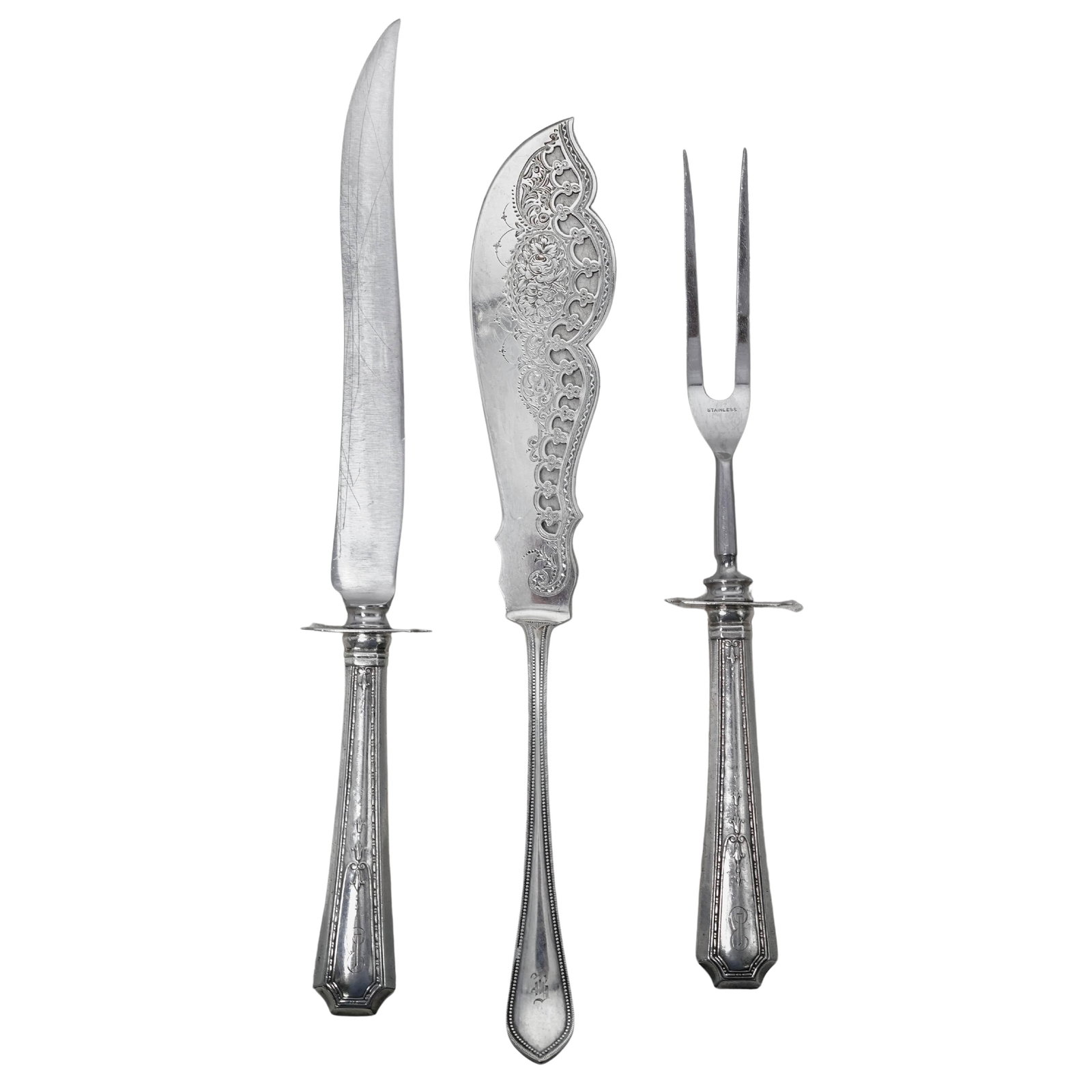 (3 pc) Sterling Silver Carving Set (1 of 4)