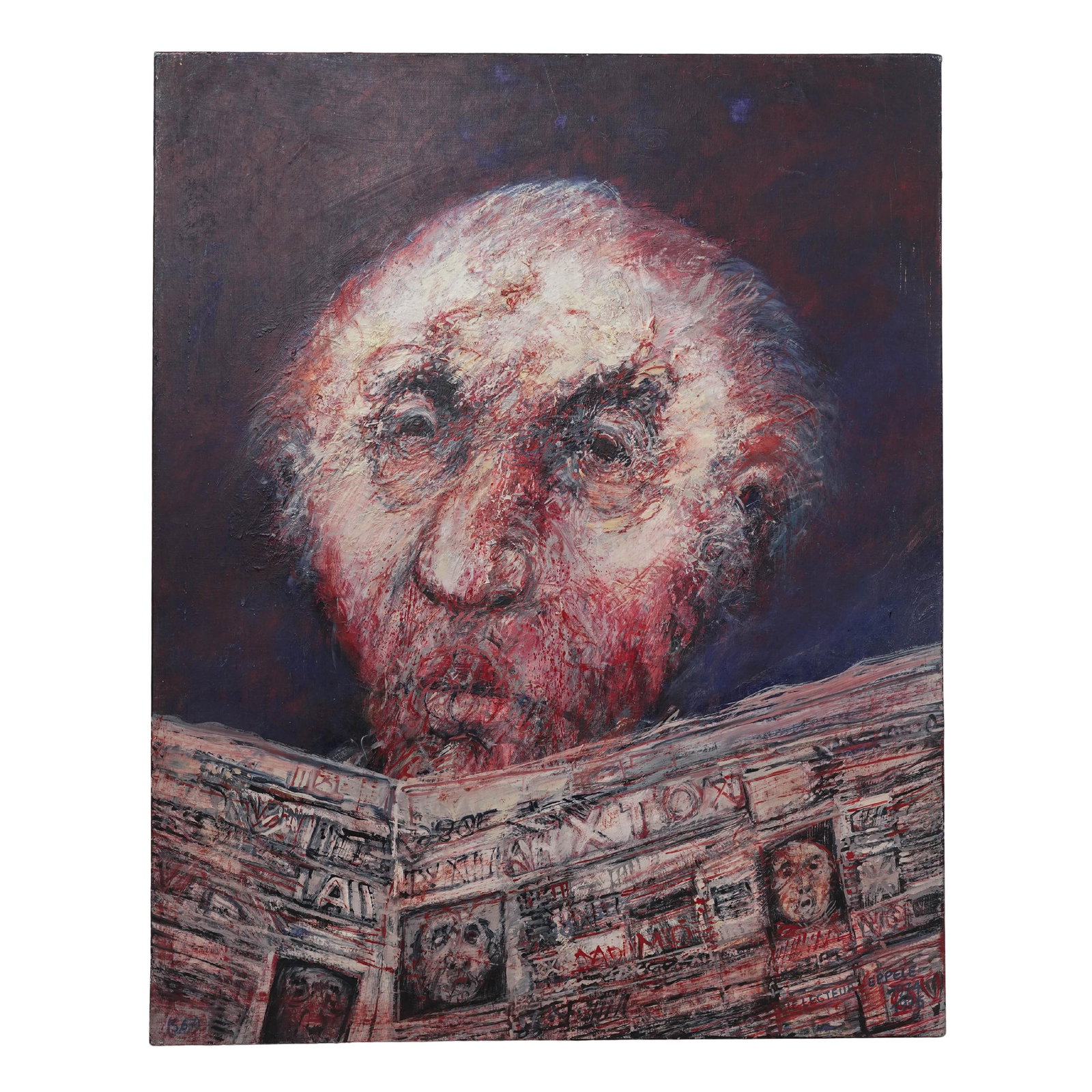 Gerard Eppele (French, b. 1929) "Le Lecteur" Surrealist Oil on Canvas (1 of 6)