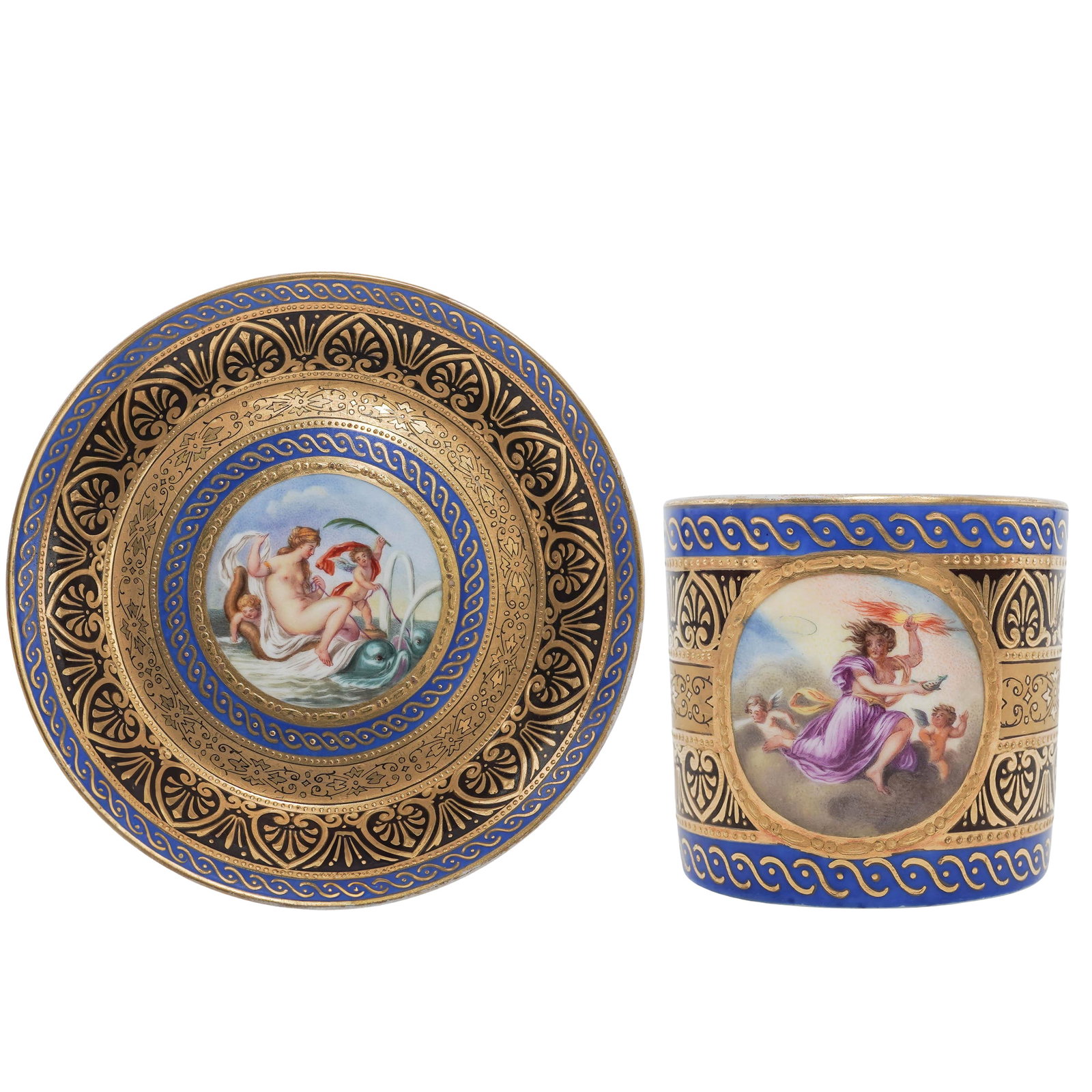 Antique Royal Vienna Porcelain Demitasse Cup & Saucer (1 of 7)