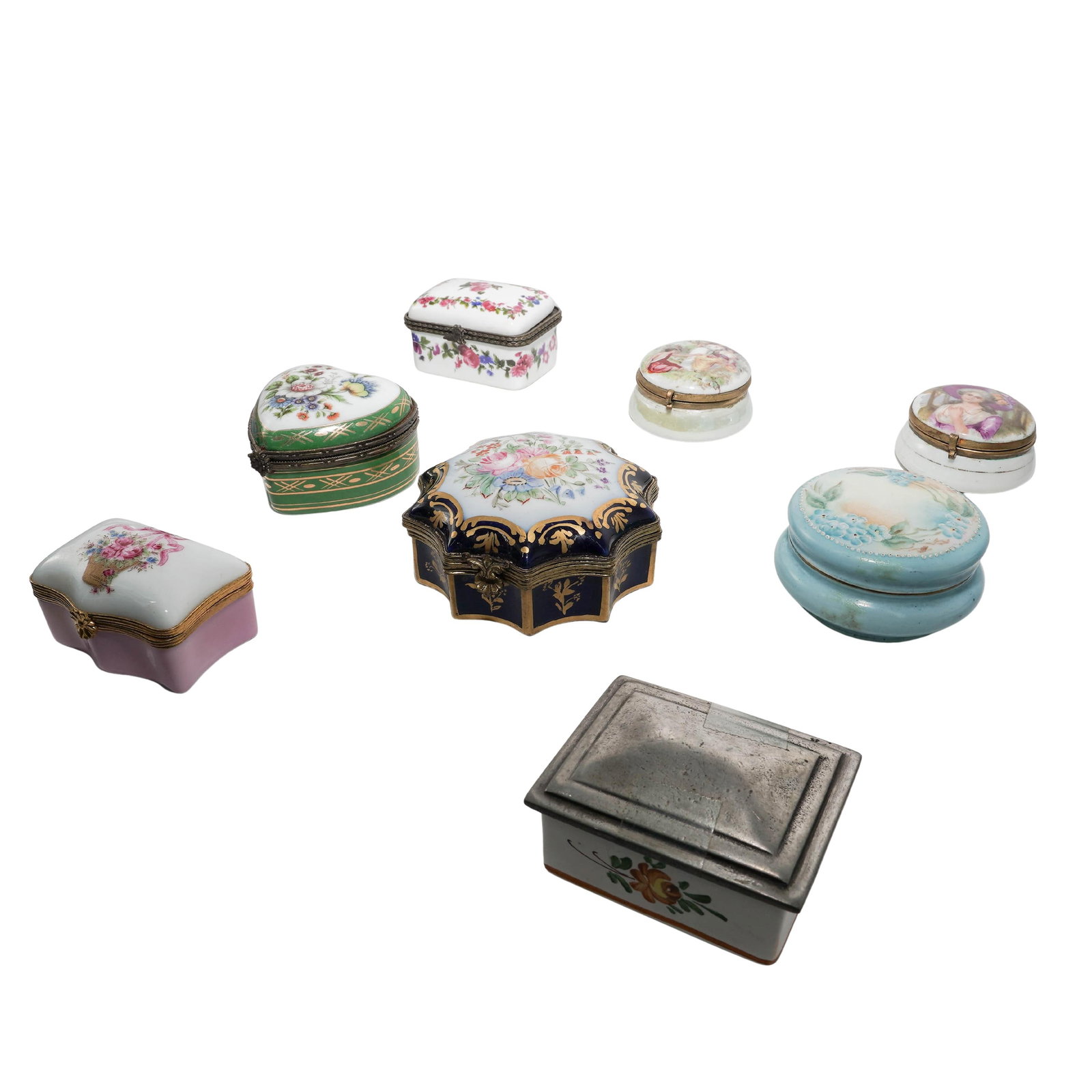 (8 Pc) European Porcelain Trinket Boxes (1 of 8)