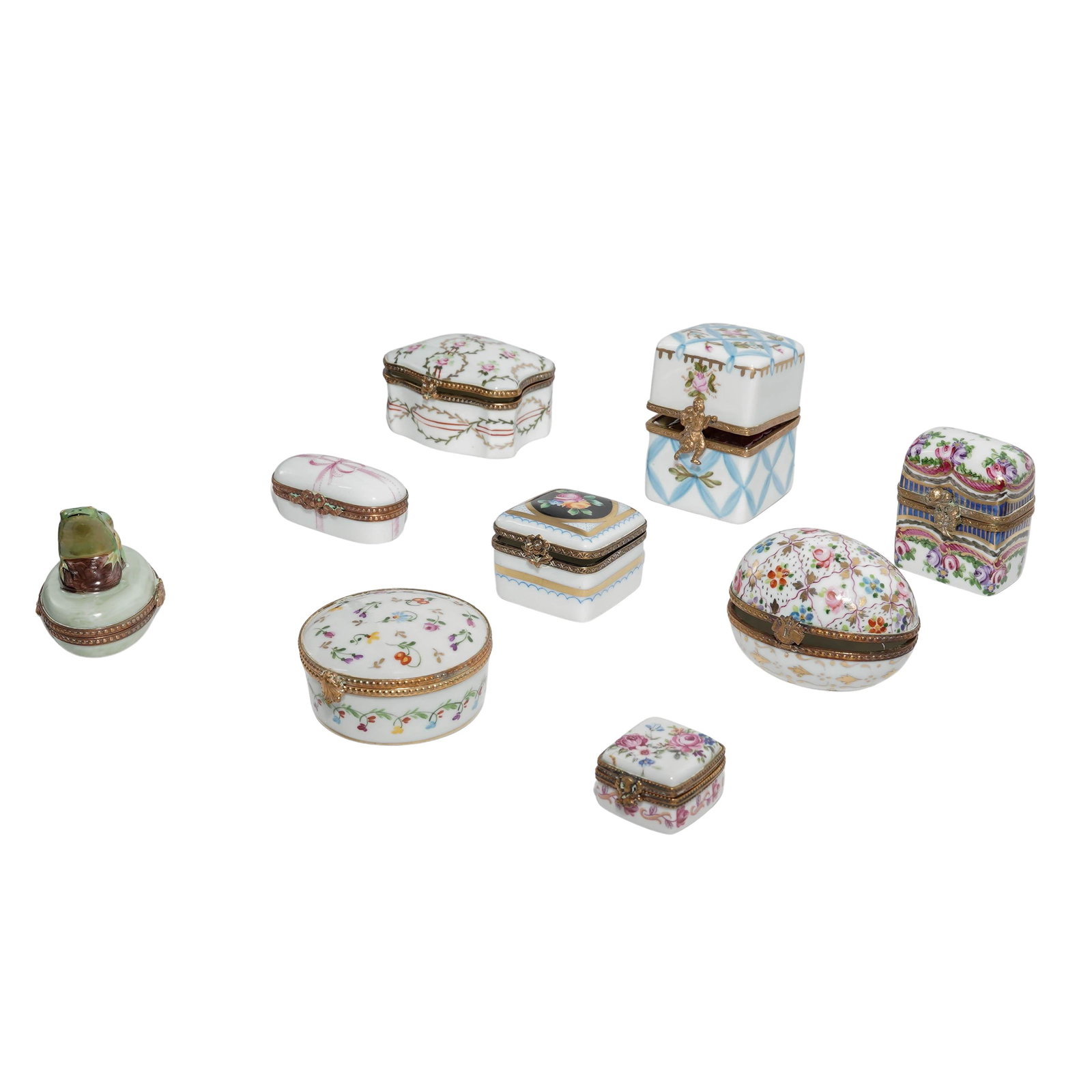 (9pc) Vintage Limoges Porcelain Trinket Boxes (1 of 9)