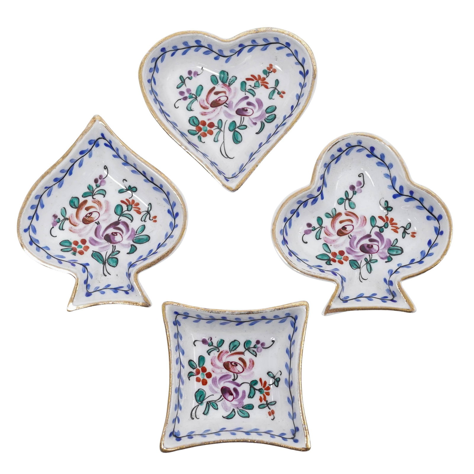 (4pc) Vintage French Aladin Porcelain "Bridge" Dishes (1 of 4)