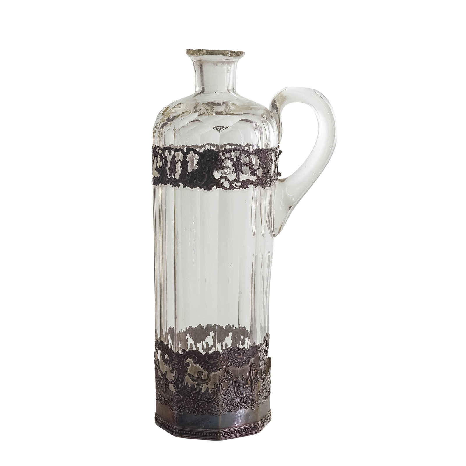 Art Nouveau Silver Mounted Cut Glass Pitcher (1 of 7)