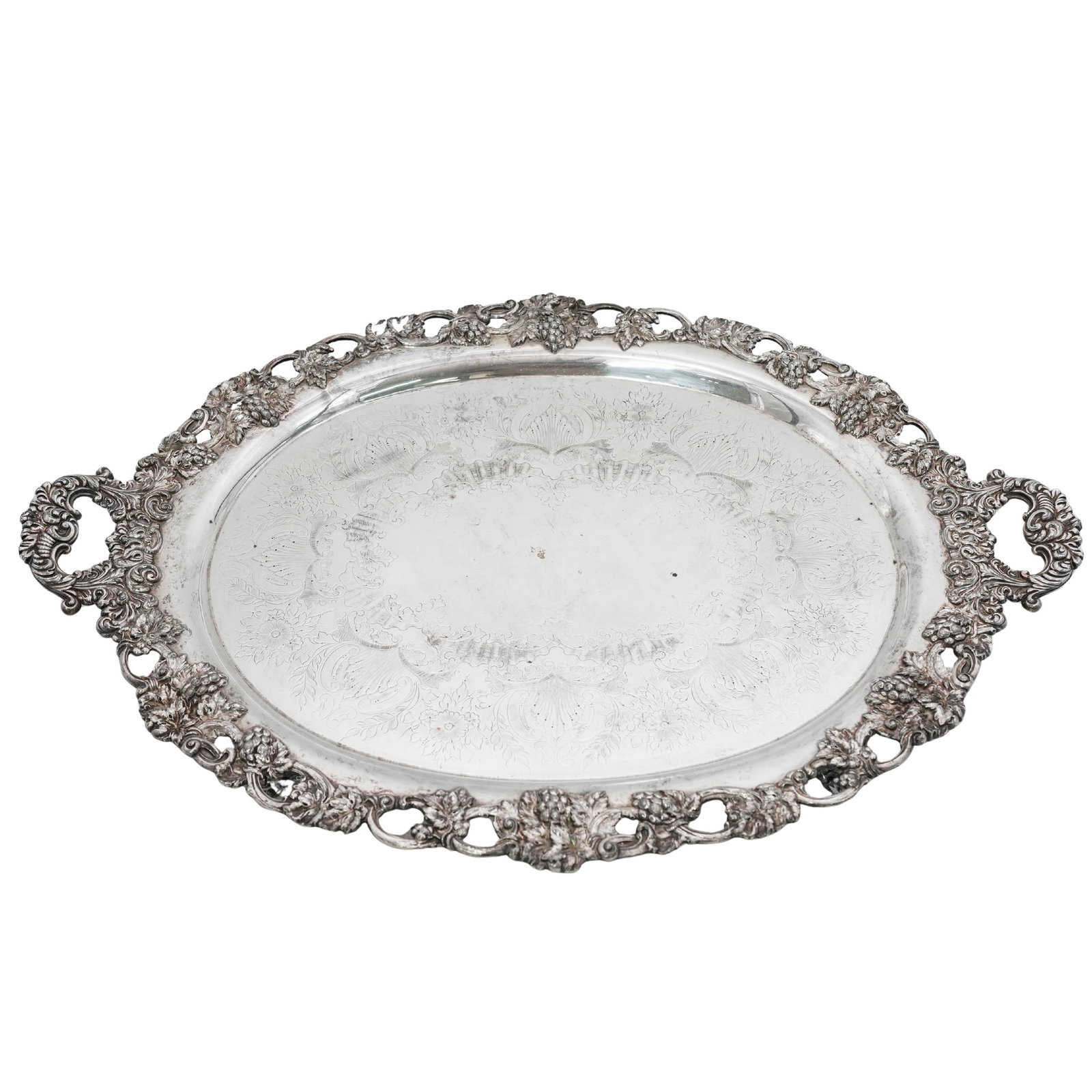 Victorian Barbour S. Co. Silver Plated Oval Serving Tray (1 of 6)