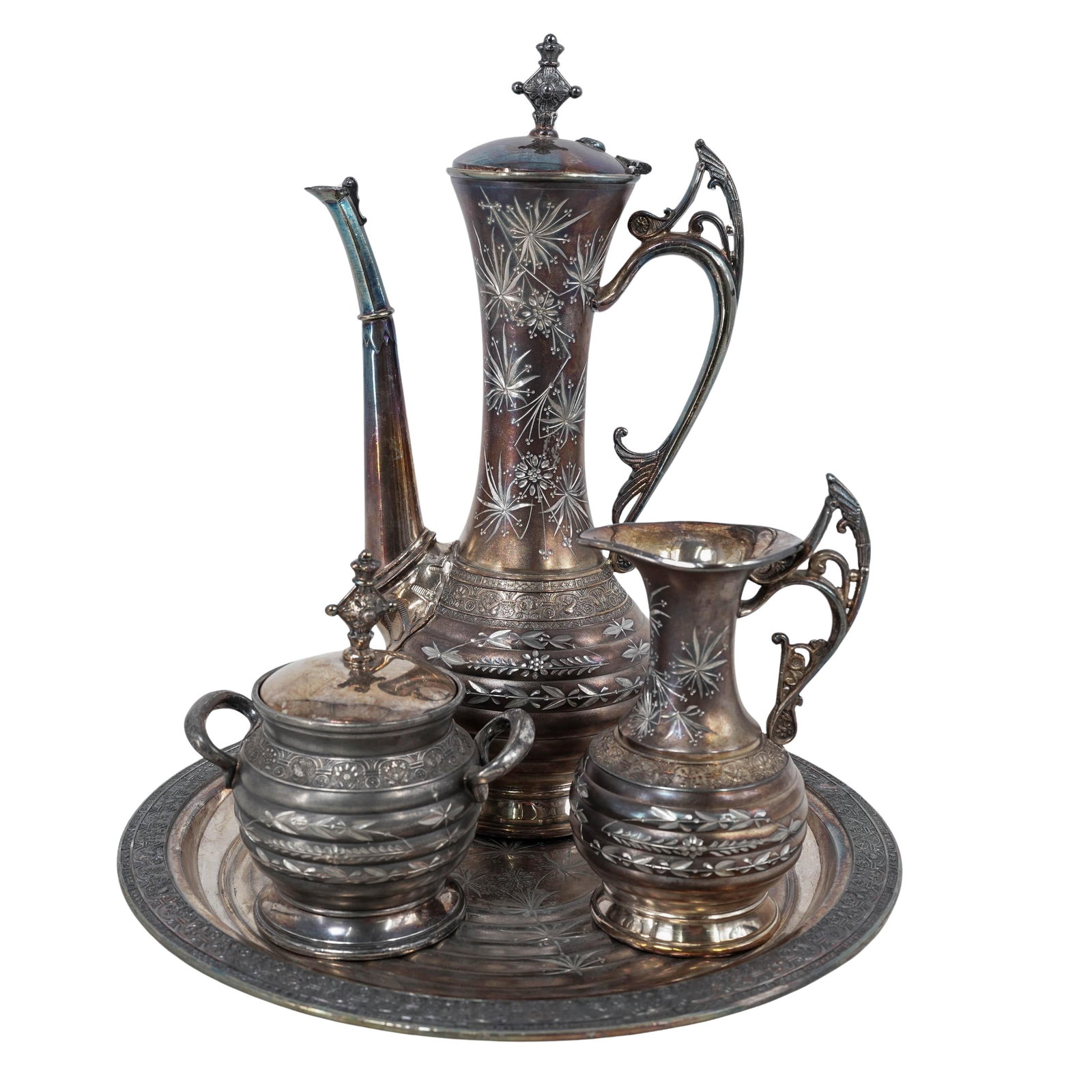 (4 Pc) Barbour Bros. Silver Plated Tea & Coffee Service (1 of 9)