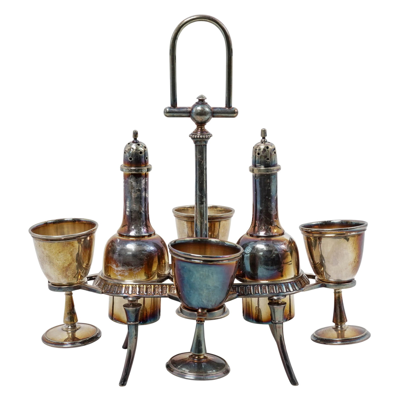 Edwardian Era Gorham Silver-Plated Egg Cruet Set (1 of 5)