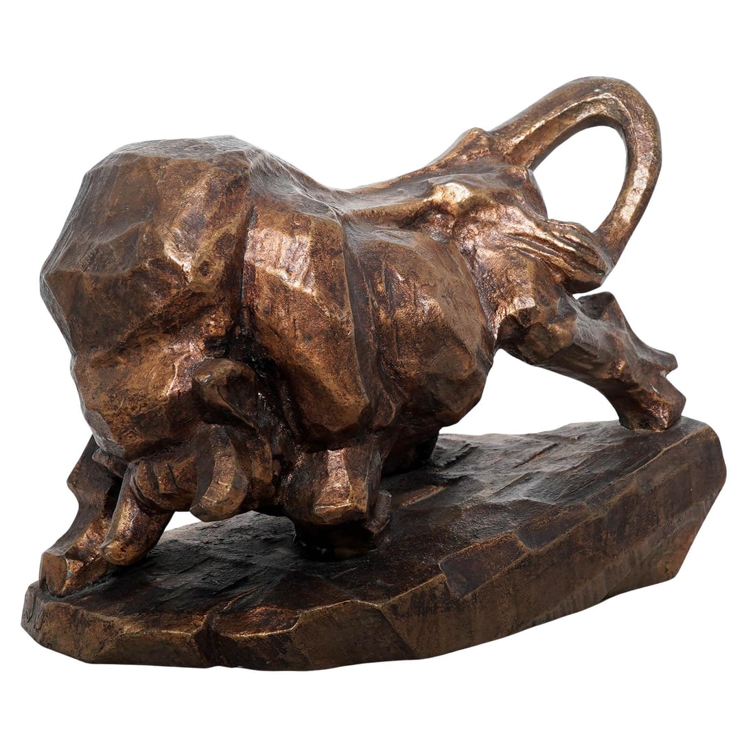 Japanese Gilt Bronze Brutalist Bull Sculpture (1 of 8)