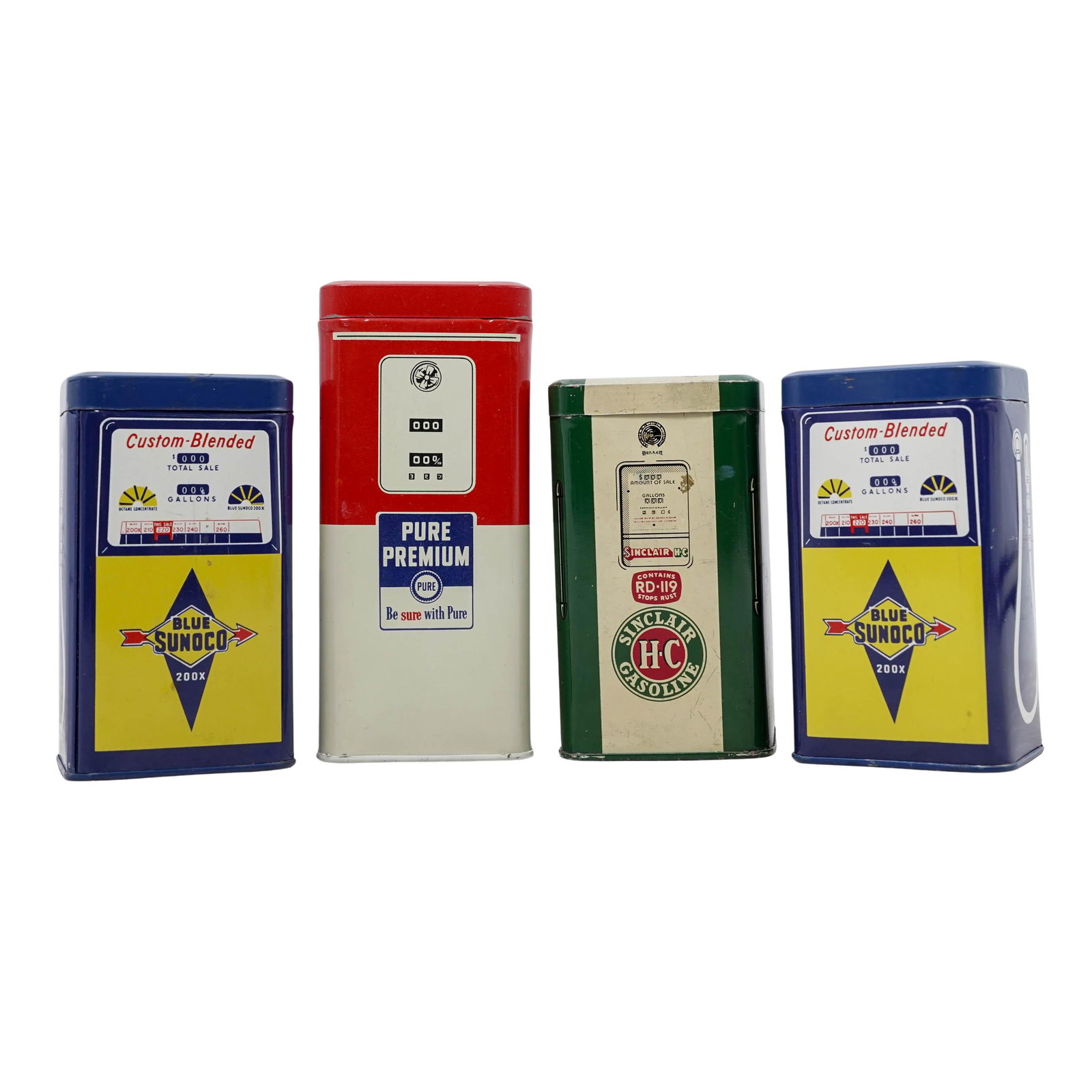 (4Pc) Promotional Metal Coin Gas Pump Banks (1 of 6)