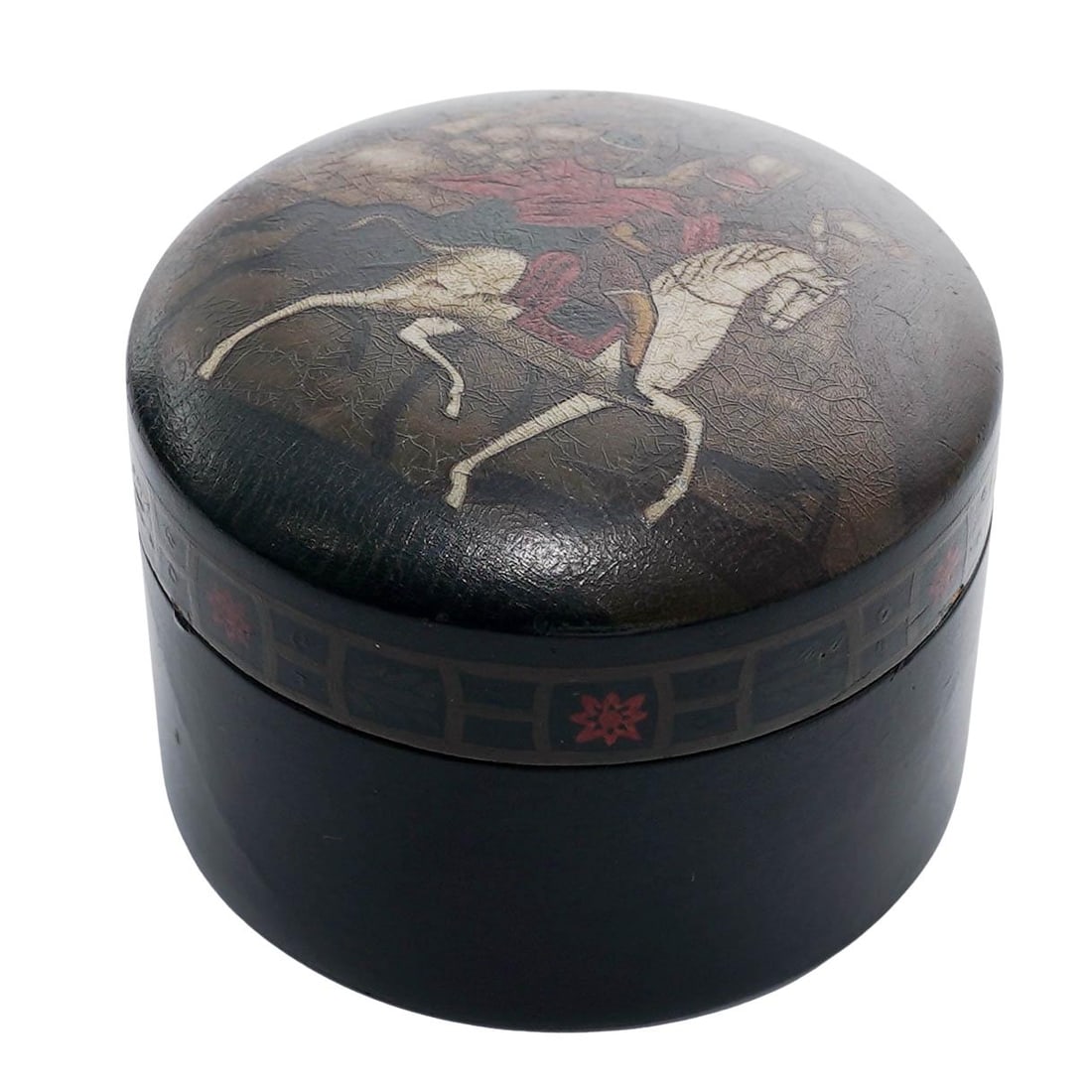 Russian Lukutin Factory "Falconry" Lacquered Box (1 of 5)
