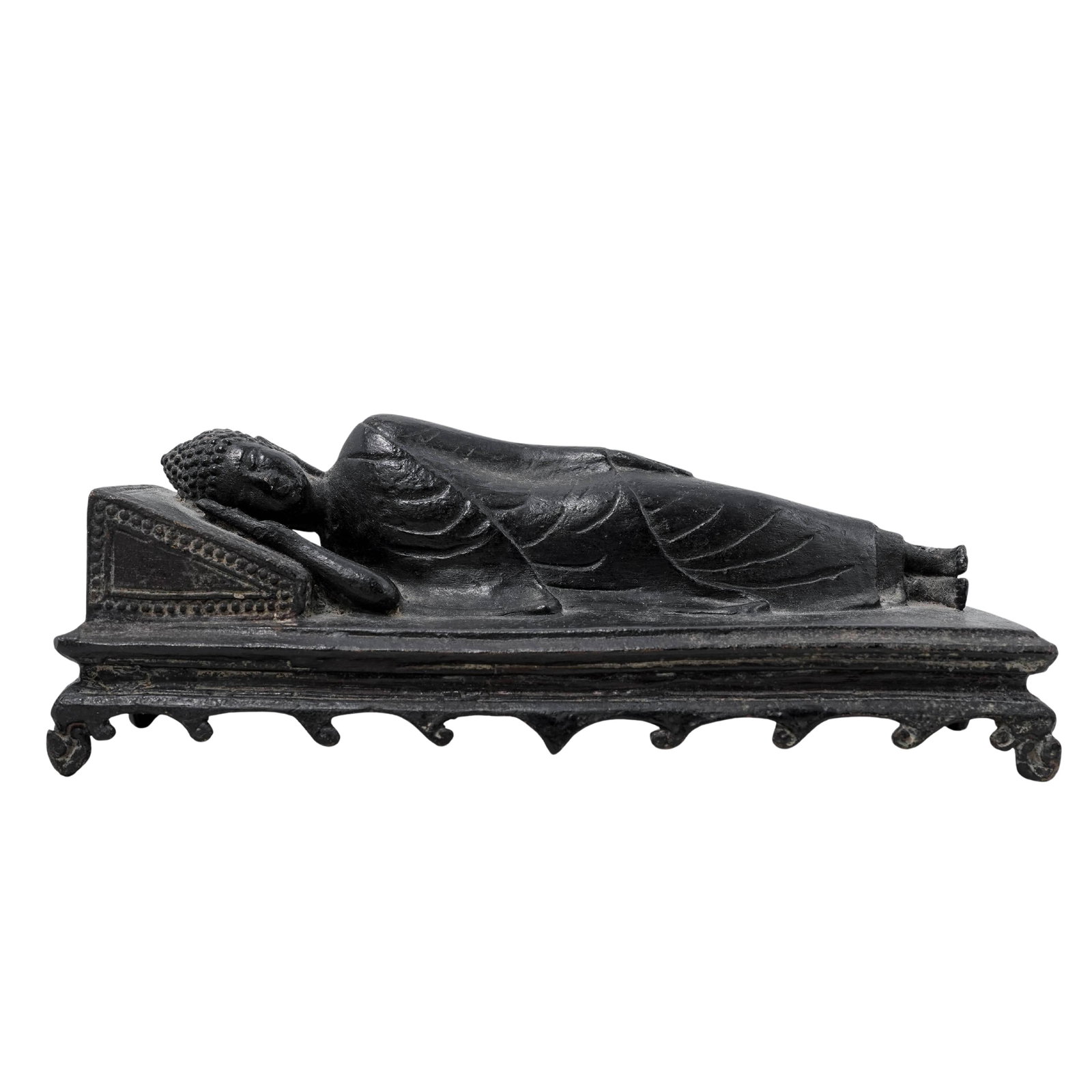 Vintage Cast Metal Reclining Buddha Sculpture (1 of 5)