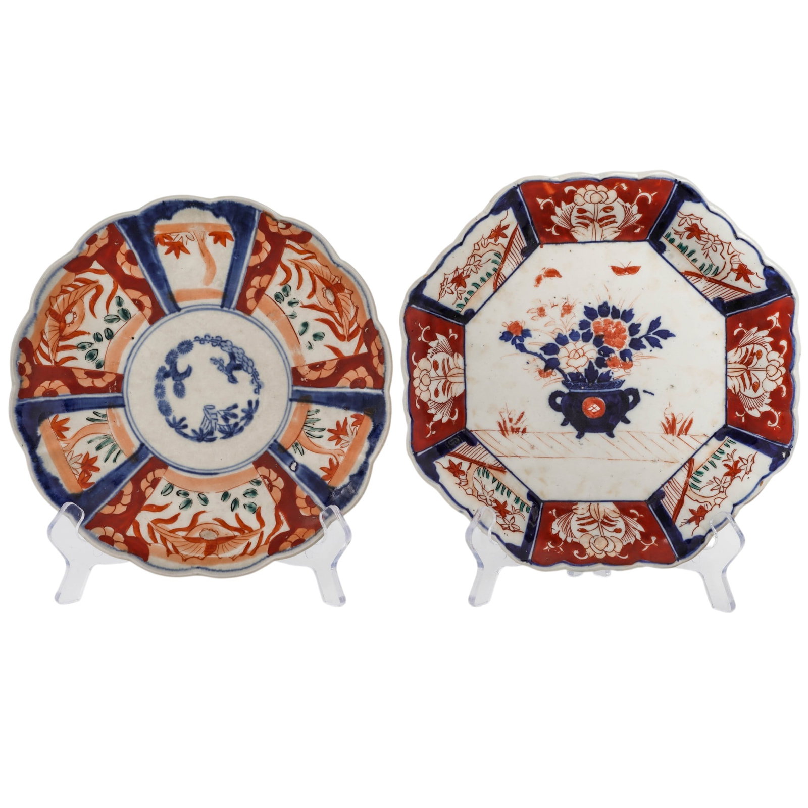 (2 pcs) Japanese Meiji Fuyo-De Imari Porcelain Plates (1 of 7)