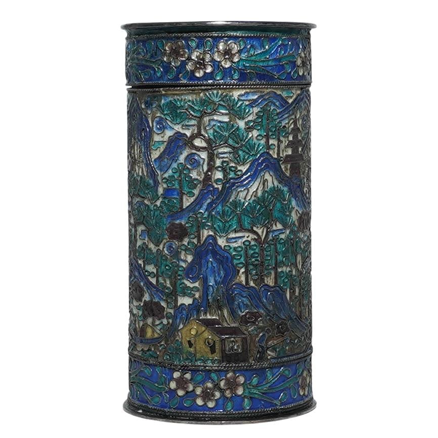 Antique Chinese Cloisonne Snuff Box (1 of 5)