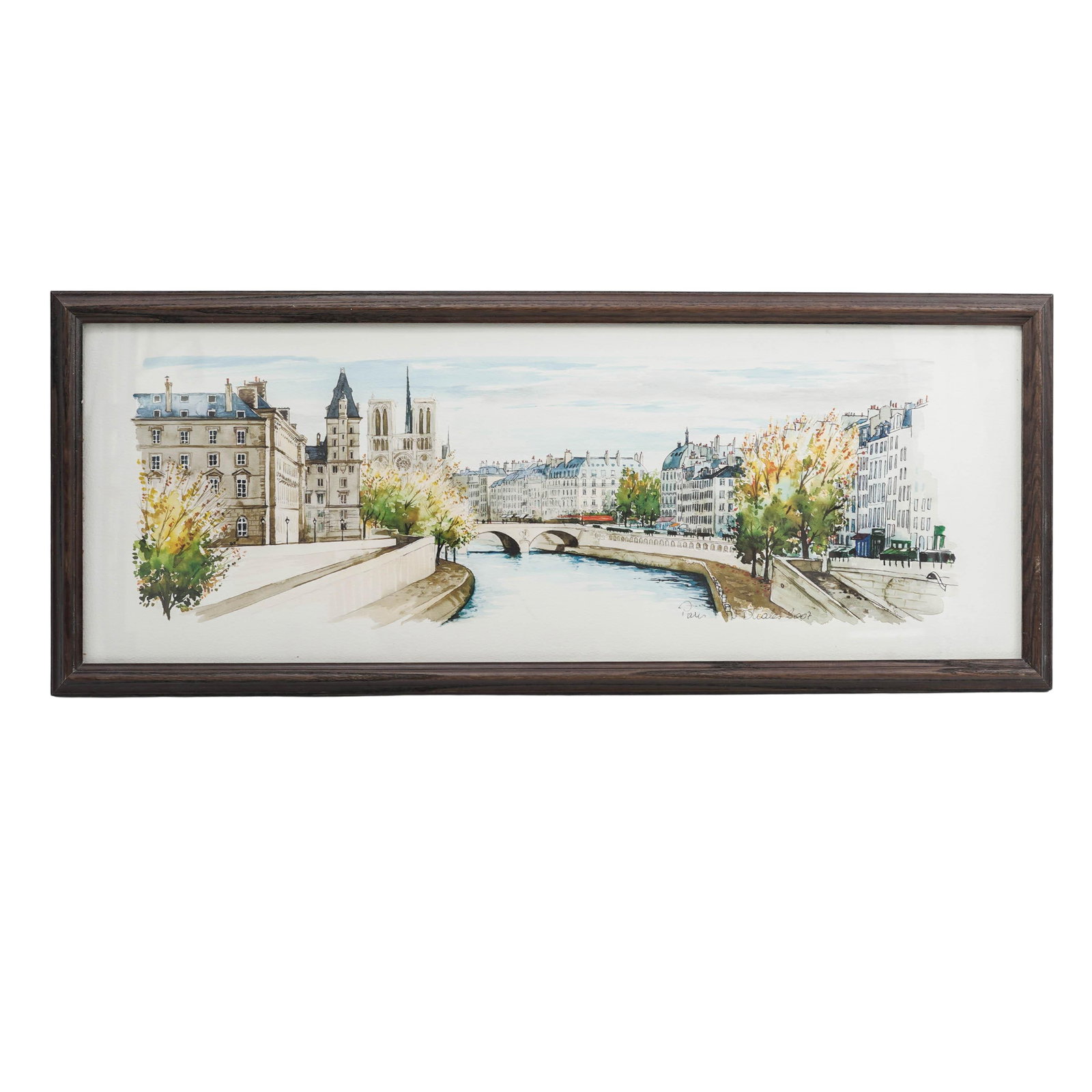 Nikolla (NIko) Dhales (Albanian, 20th cent.) "Paris" Original Watercolor: Nikolla (NIko) Dhales (Albanian, 20th cent.) "Paris" Original WatercolorC. 2007, AlbanianNikolla Dhales, a prominent contemporary watercolor artist known for his vibrant, impressionistic cityscapes of