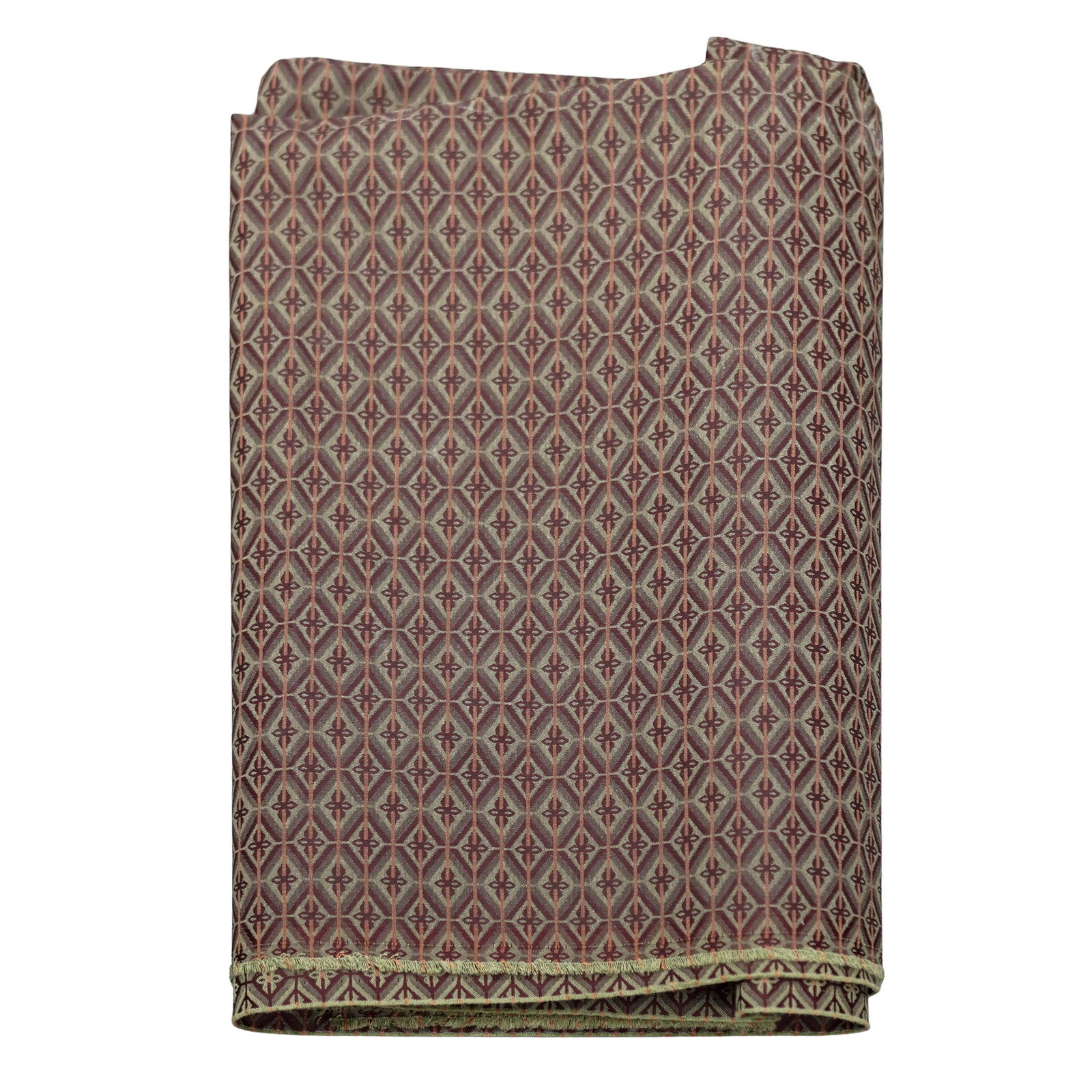 Vintage Ruby Geometric Diamond Silk Blend Fabric Bolt (1 of 5)