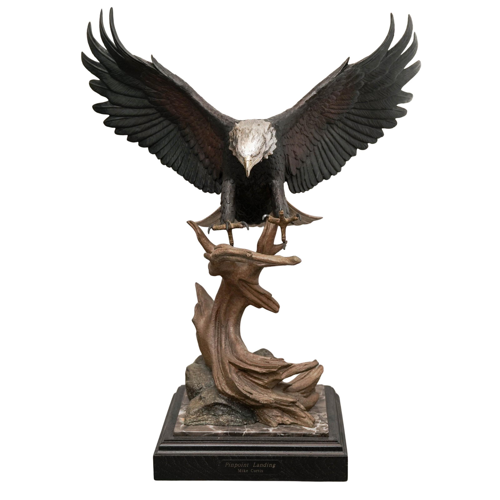 Mike Curtis 'Pinpoint Landing' Bronze Eagle Sculpture (1 of 9)