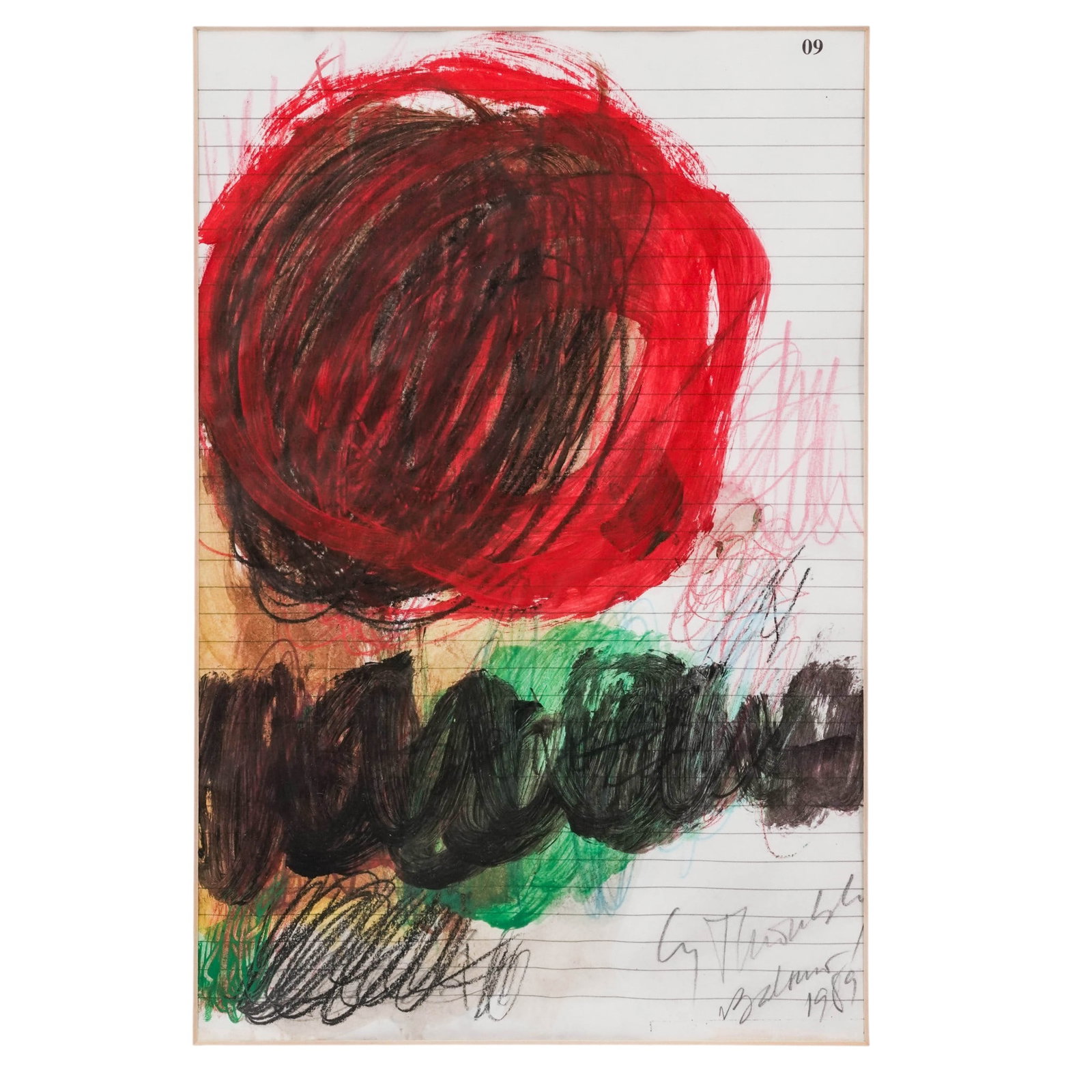 After Cy Twombly Mixed Media On Paper Painting (1 of 6)