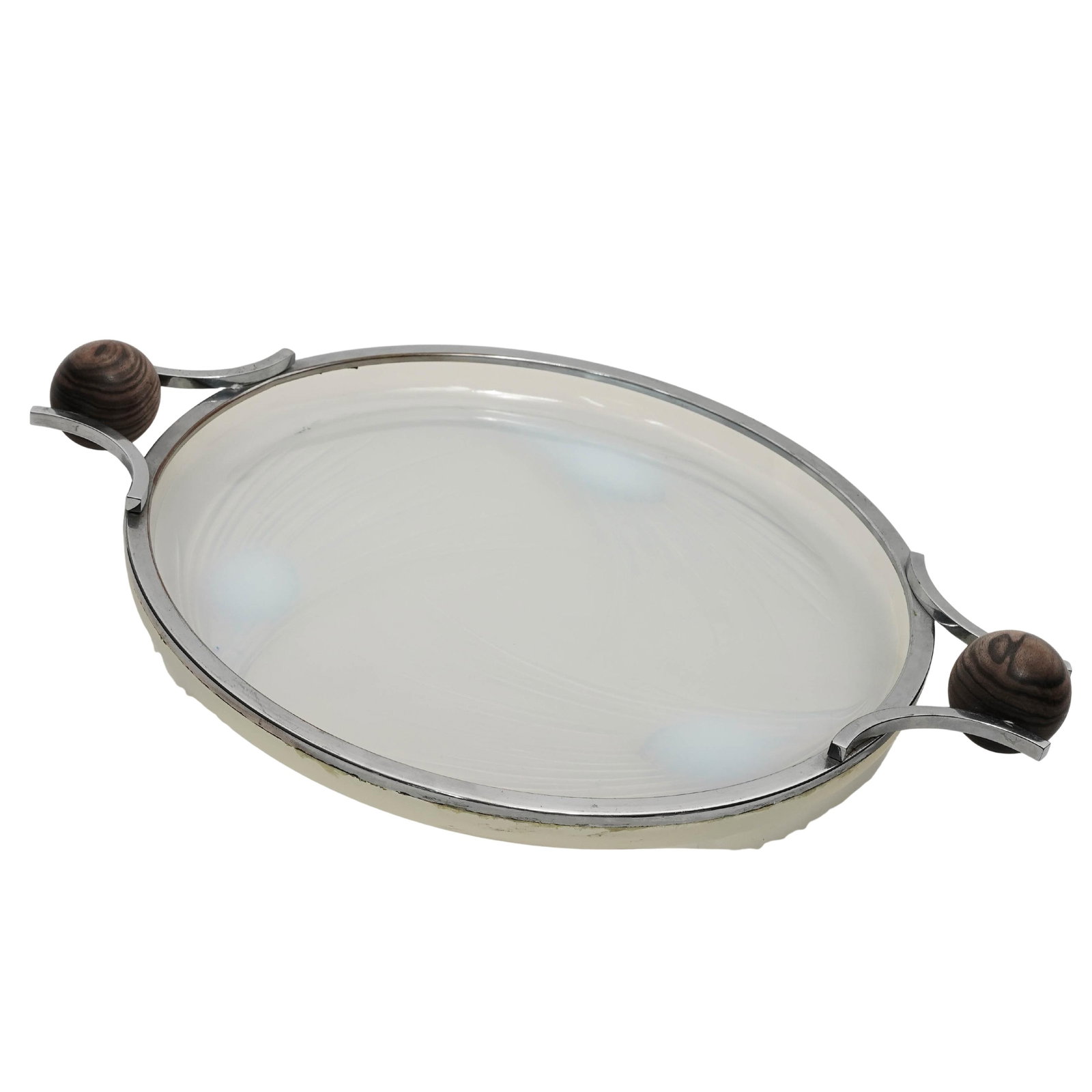 Art Deco Opalescent Glass Tray with Mounted Handles (1 of 8)