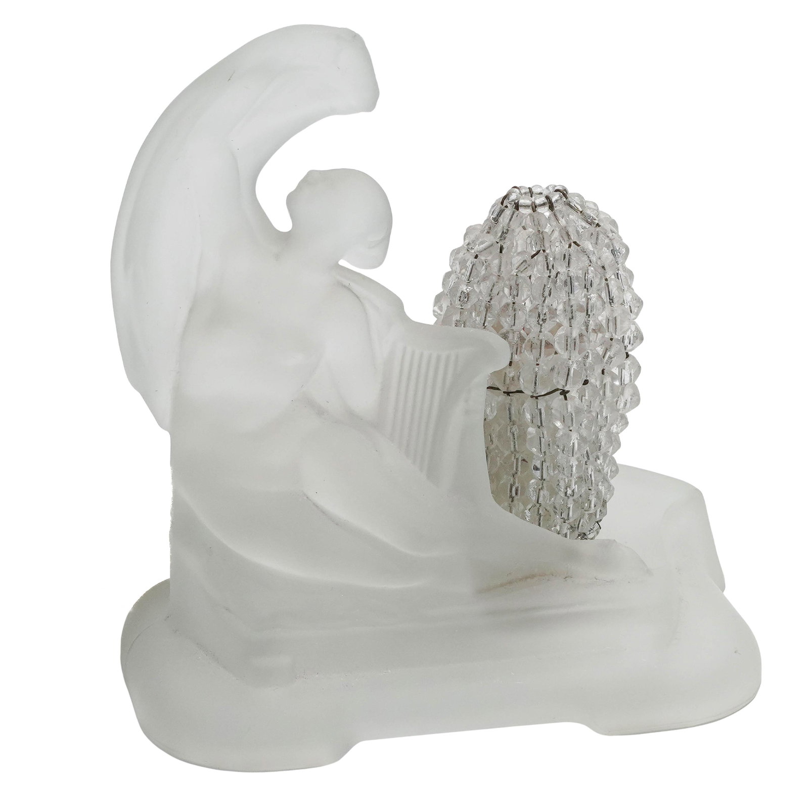 Art Deco Boudoir Glass Table Lamp With Beaded Bulb Cover (1 of 7)