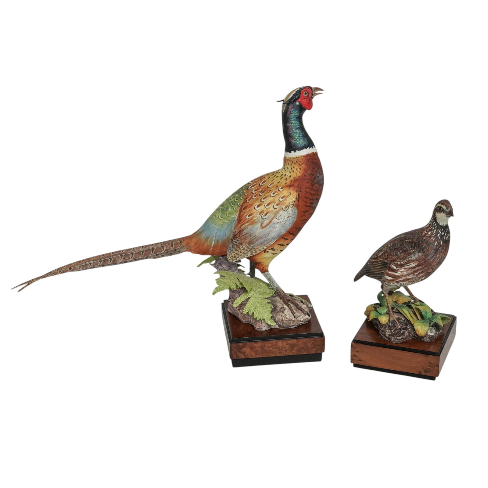 Pair Royal Worcester Ronald Van Ruyckevelt Porcelain Pheasants Sculptures (1 of 10)