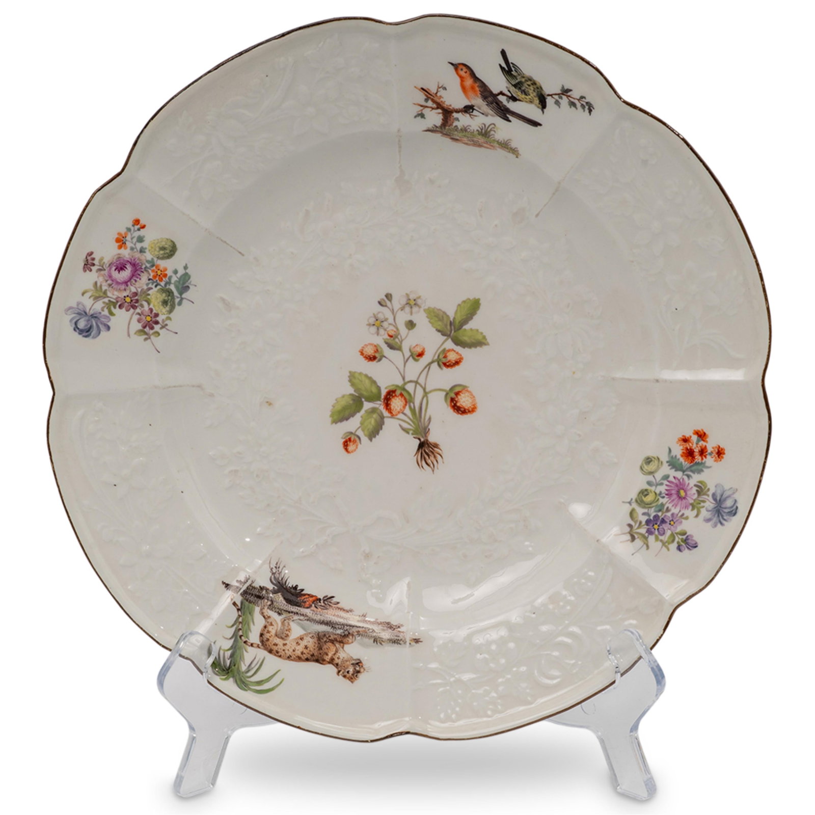 Ex Christies Antique Meissen Large Porcelain Plate (1 of 7)