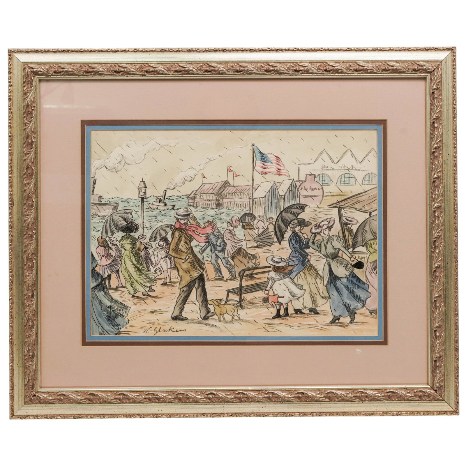 Attrib. William Glackens Watercolor Painting (1 of 7)